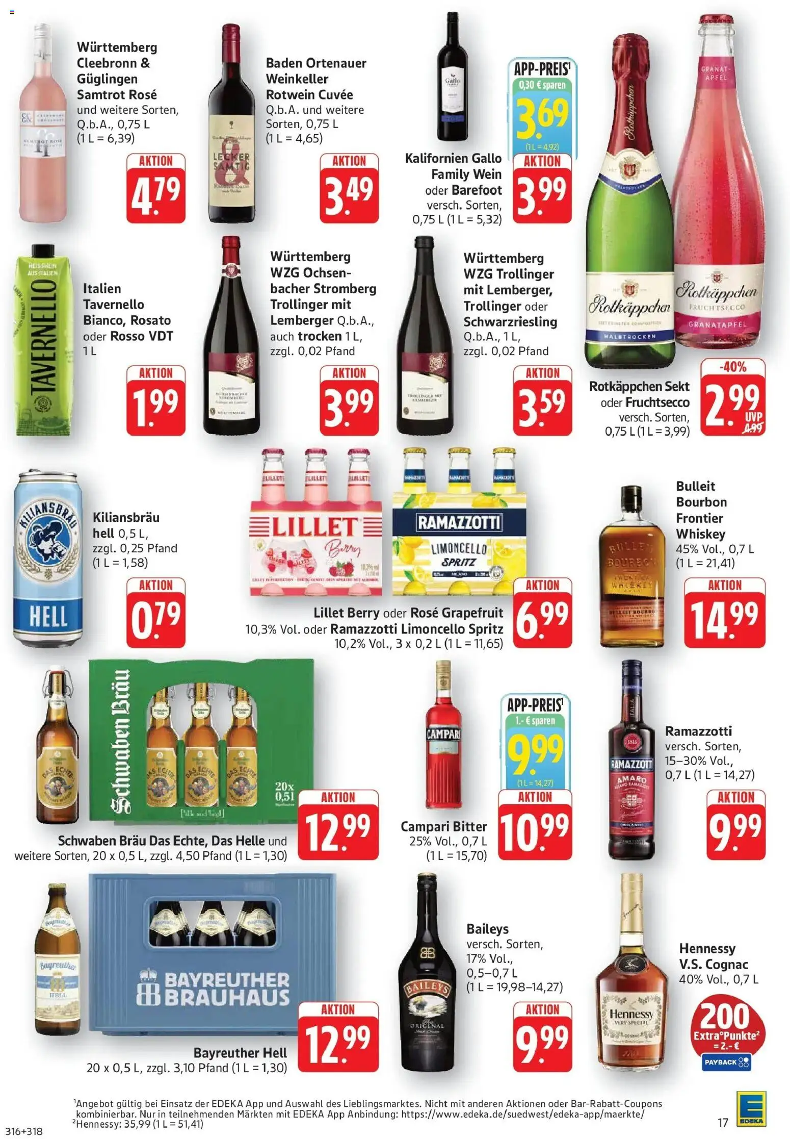 Edeka Prospekt Göppingen – gültig ab 28.09.2026 | Seite: 17 | Produkte: Granatapfel, Campari, Hennessy, Grapefruit