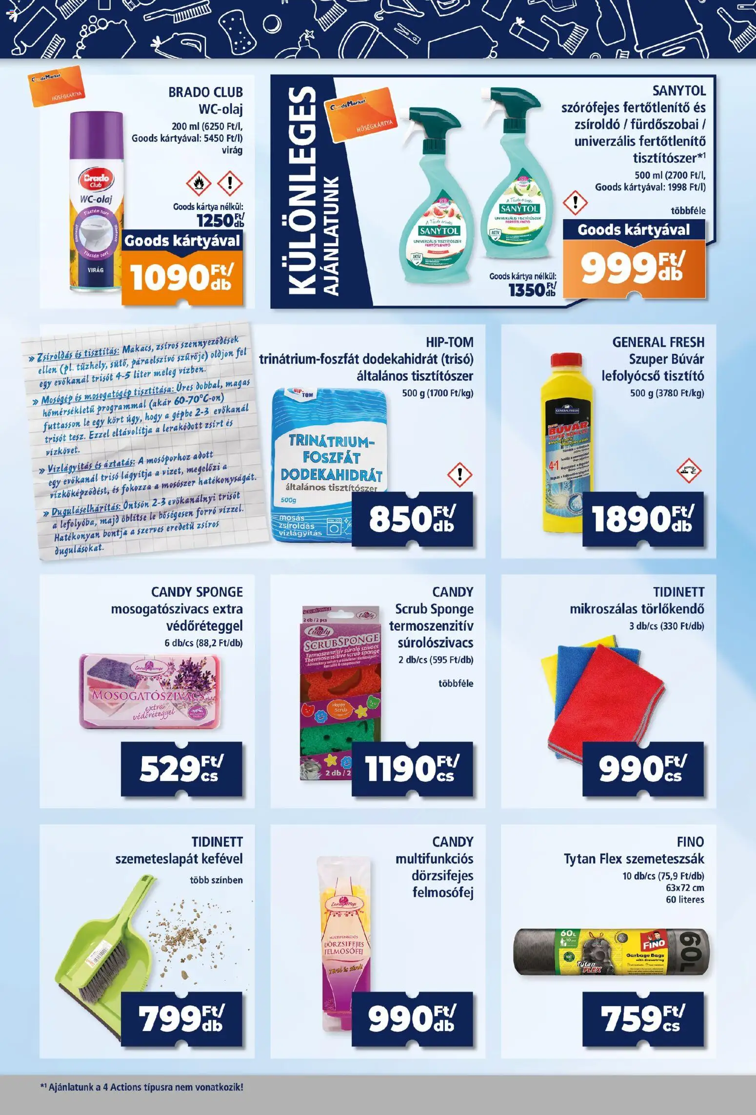 Goods Market akciós ujság - amely érvényes a következő dátumtól: 2026.09.03. | Oldal: 3 | Termékek: Cif, Mosogatógép, Szemeteszsák, Törlőkendő
