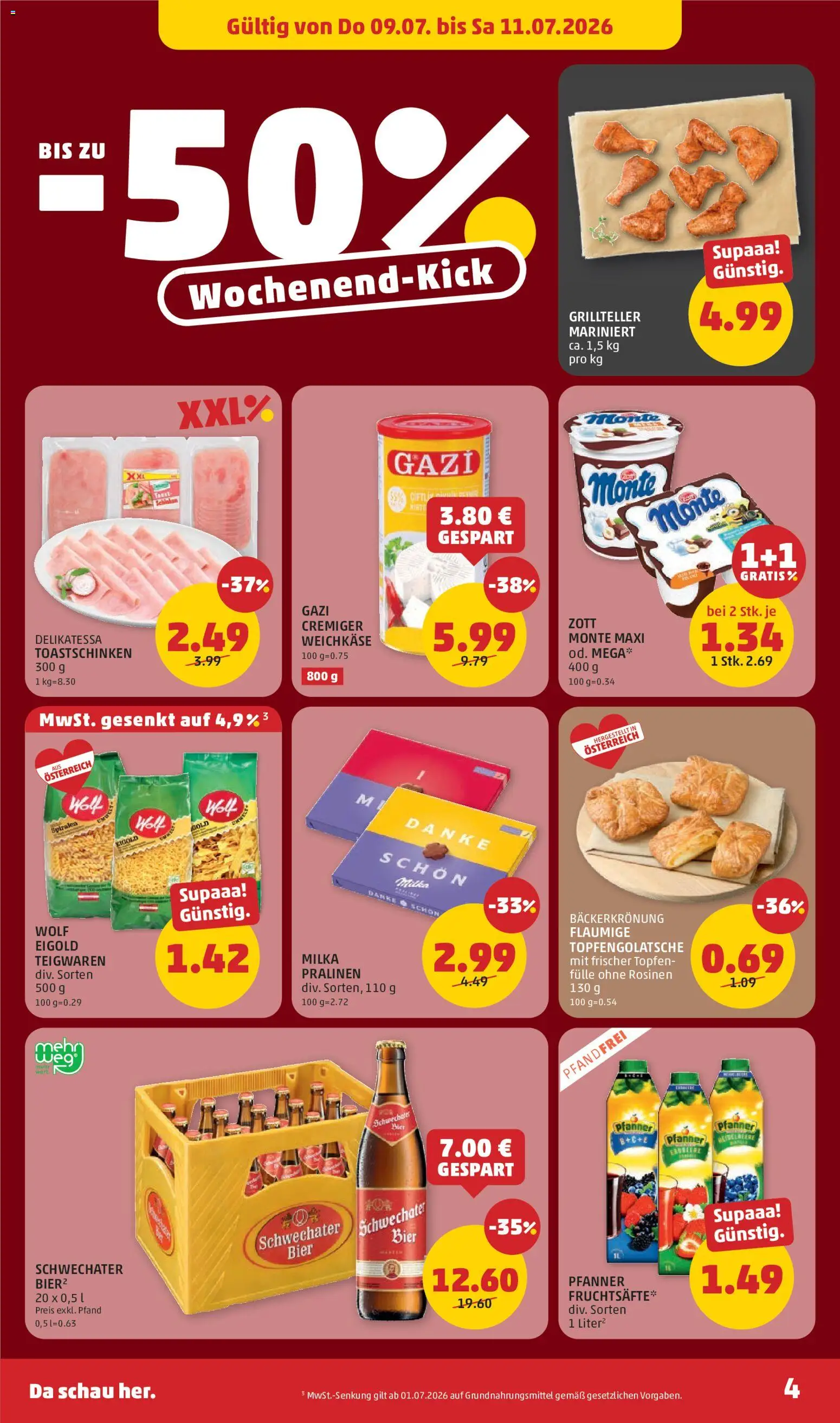 Penny Markt Flugblatt gültig ab 09.07.2026 | Seite: 4 | Produkte: Rosinen, Bier