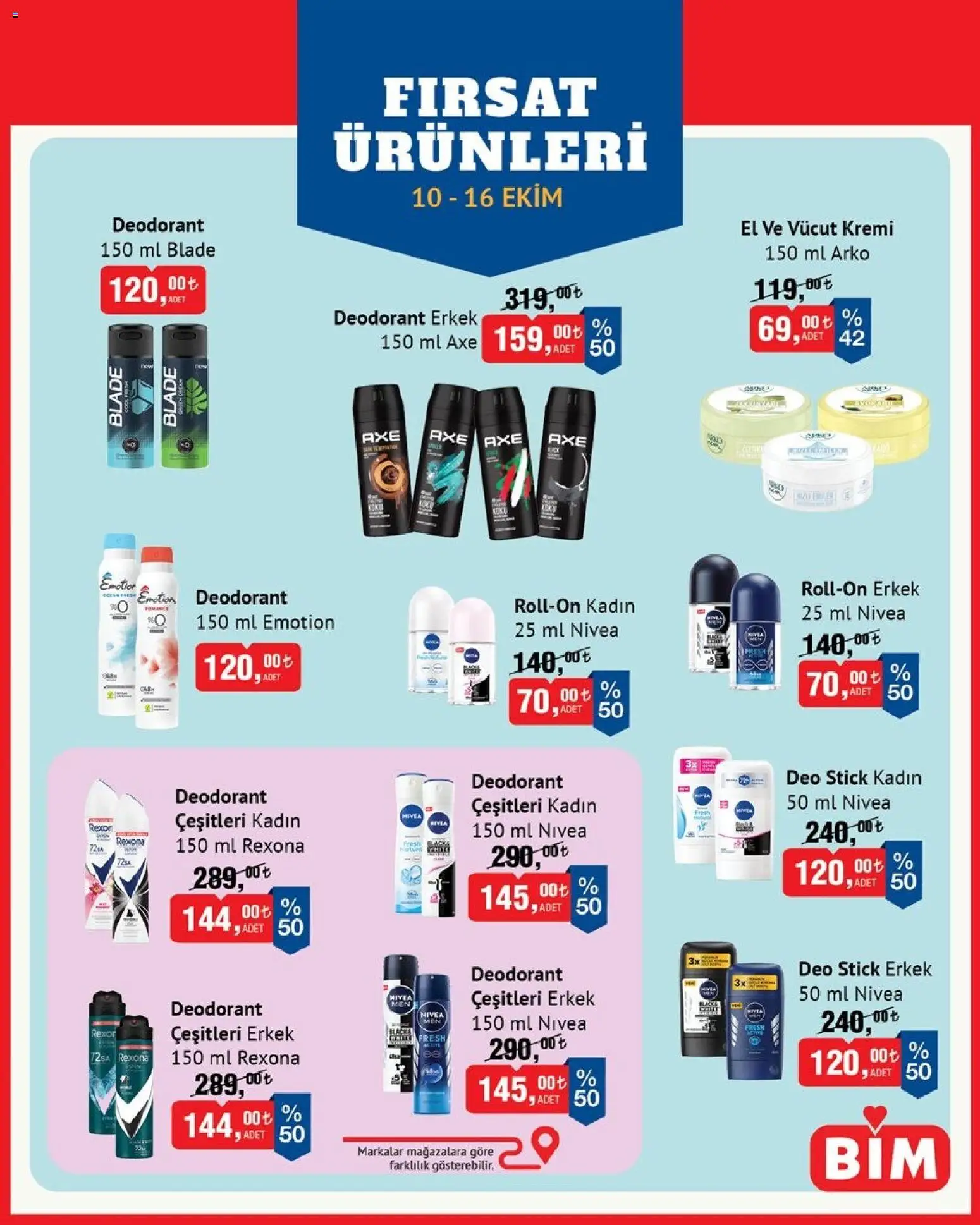 BİM Katalog - 10 Ekim 2026 tarihinden itibaren geçerlidir | Sayfa: 3 | Ürünler: Vücut kremi, Deodorant