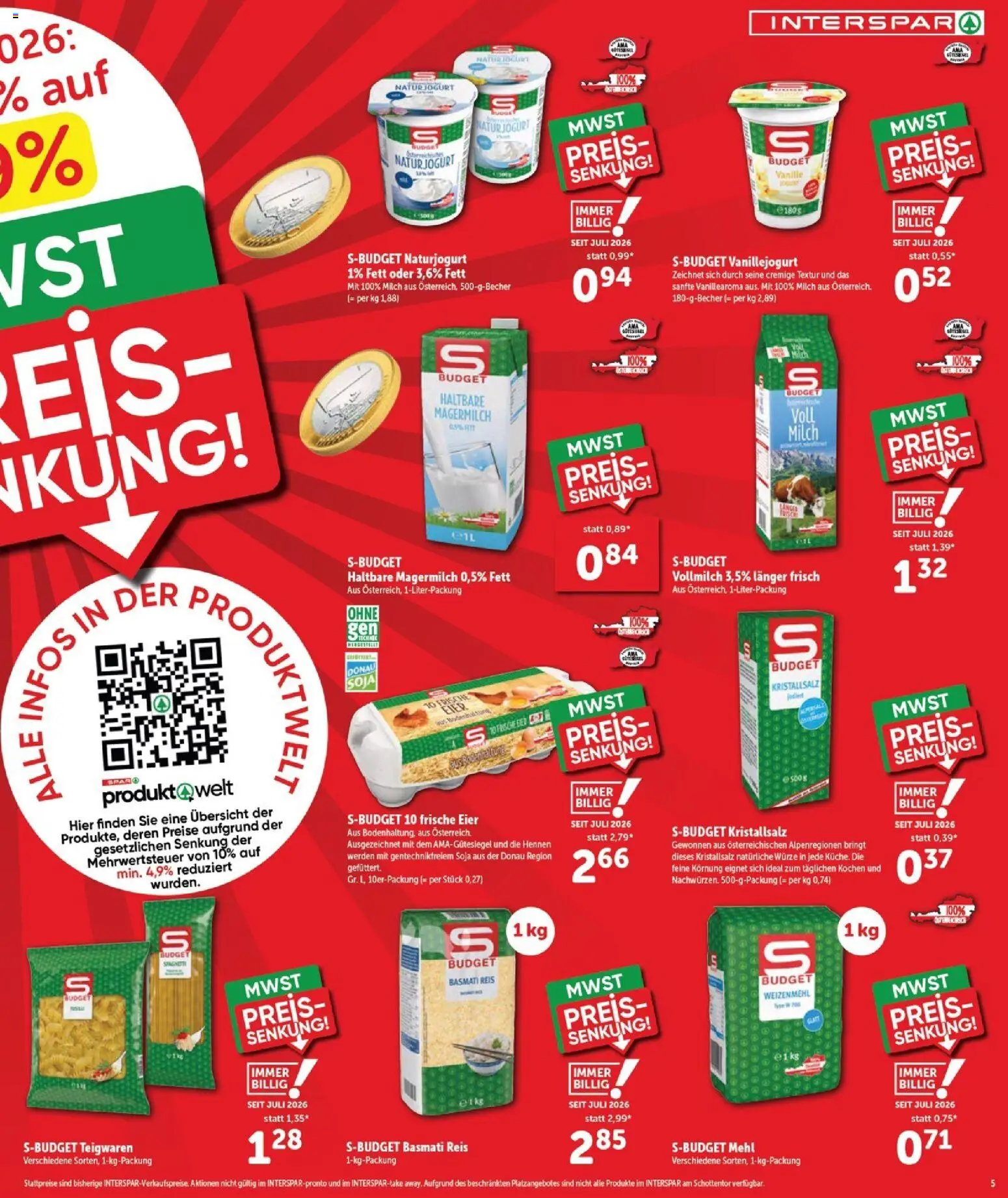 Interspar Flugblatt - Burgenland Nord gültig ab 01.07.2026 | Seite: 5 | Produkte: Eis, Milch, Eier, Hajdina liszt
