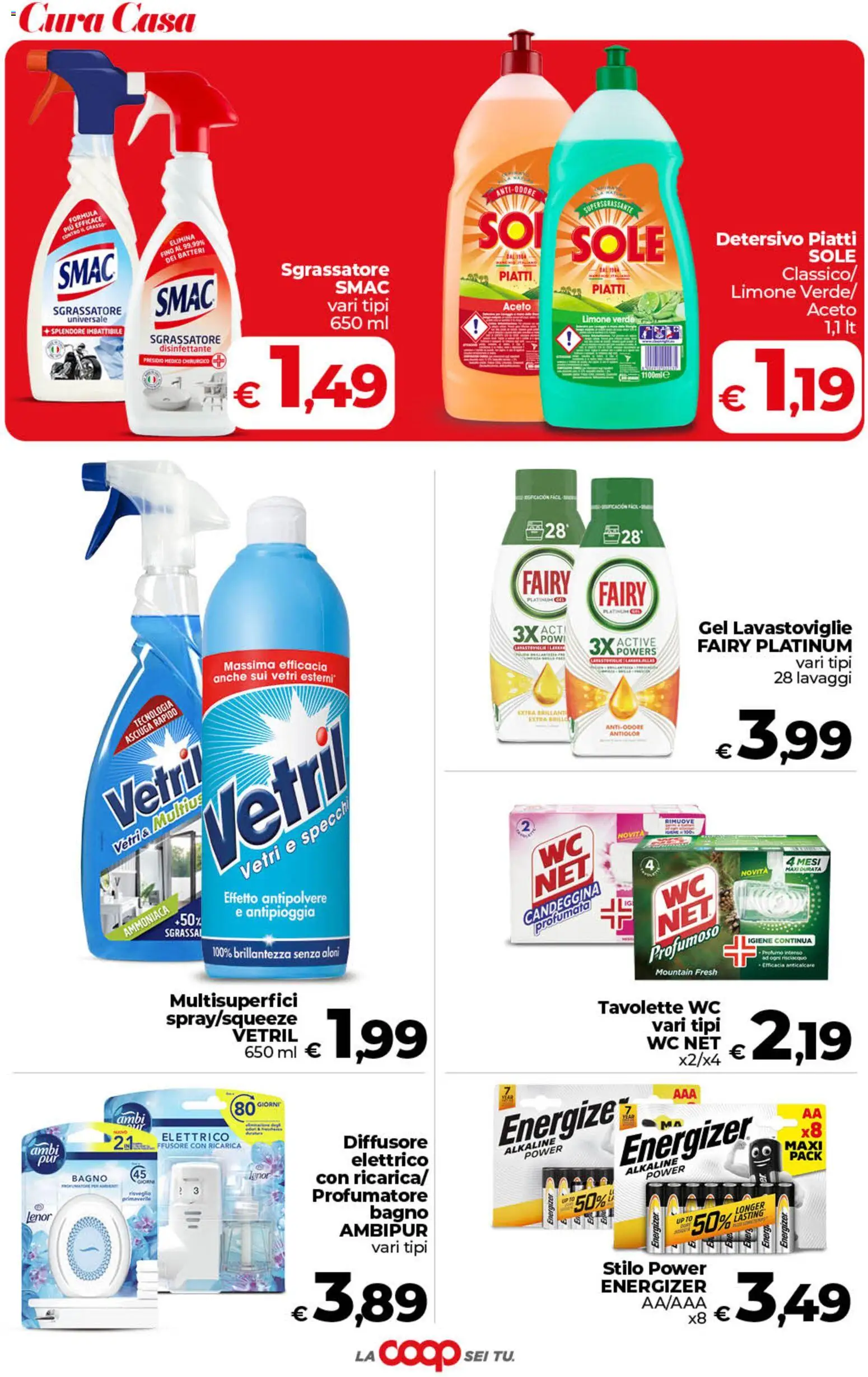 Volantino COOP del 19.05.2026 | Pagina: 43 | Prodotti: Candeggina, Limone, Lavastoviglie, WC