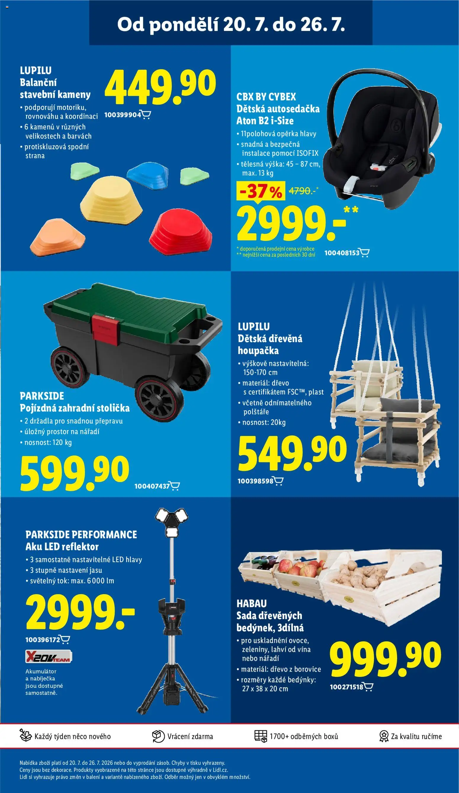 Lidl leták od 20.07.2026 | Strana: 45 | Produkty: Parkside, Stolička, Nářadí, LED reflektor