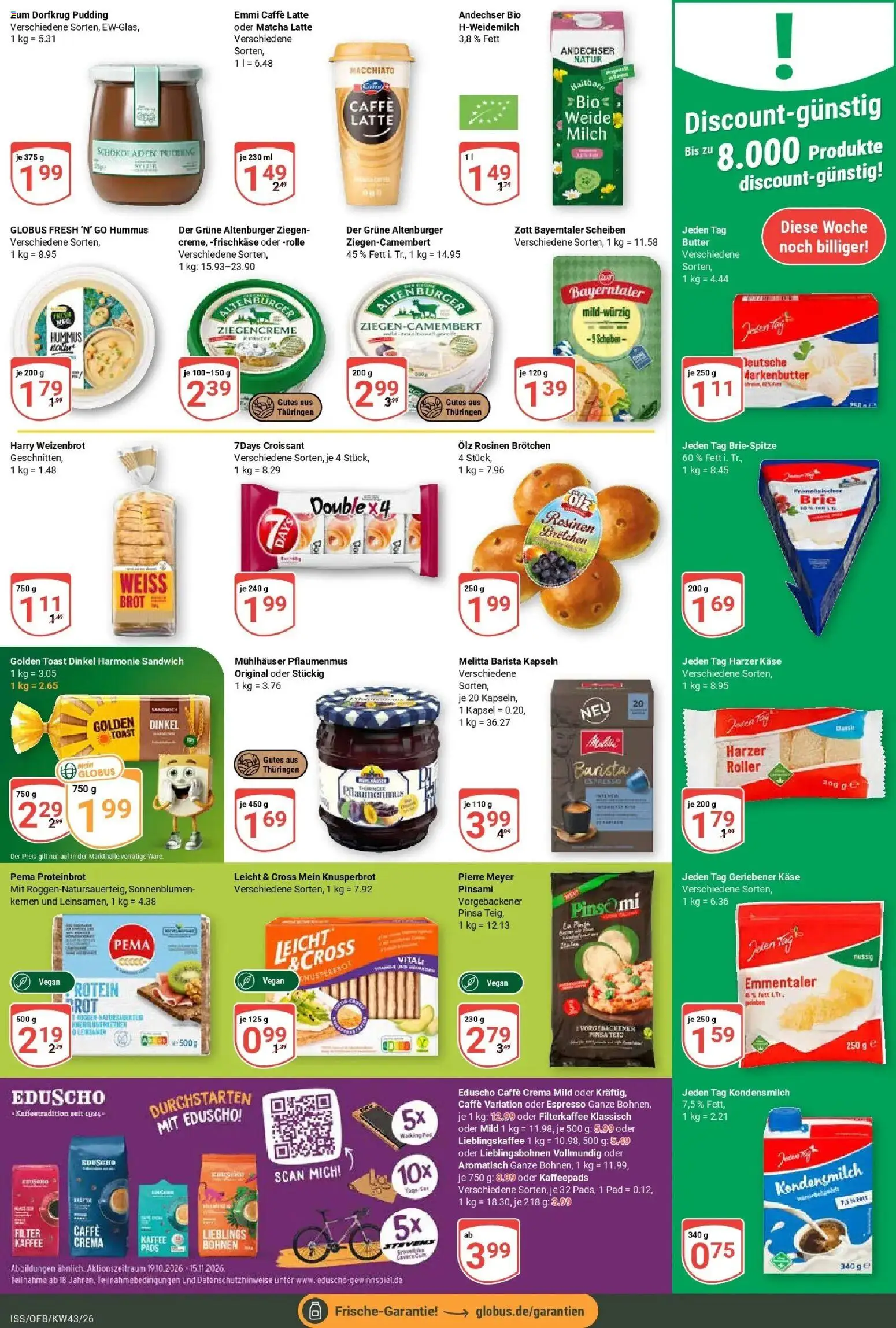 Globus Prospekt Isserstedt (ab 19.10.2026) » Angebote online | Seite: 12 | Produkte: Melitta, Kaffeepads, Milch, Brot