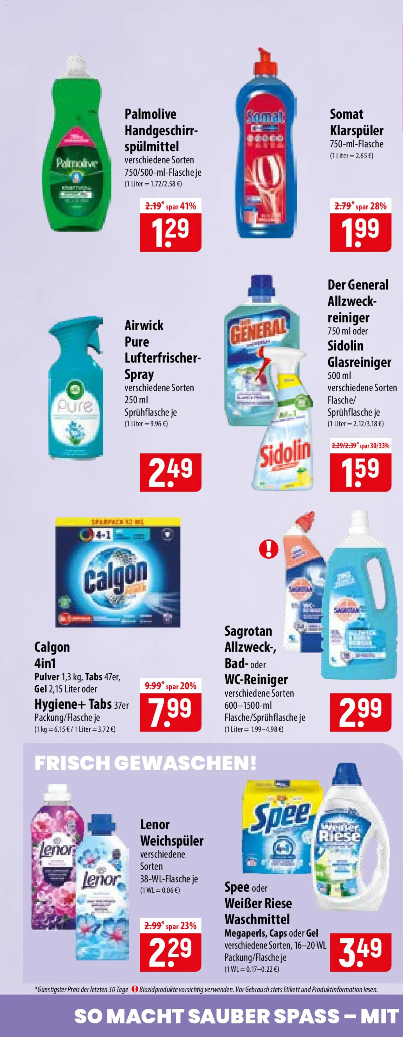 Famila Prospekt – gültig ab 13.07.2026 | Seite: 32 | Produkte: Spee, Weichspüler, Waschmittel, Klarspüler