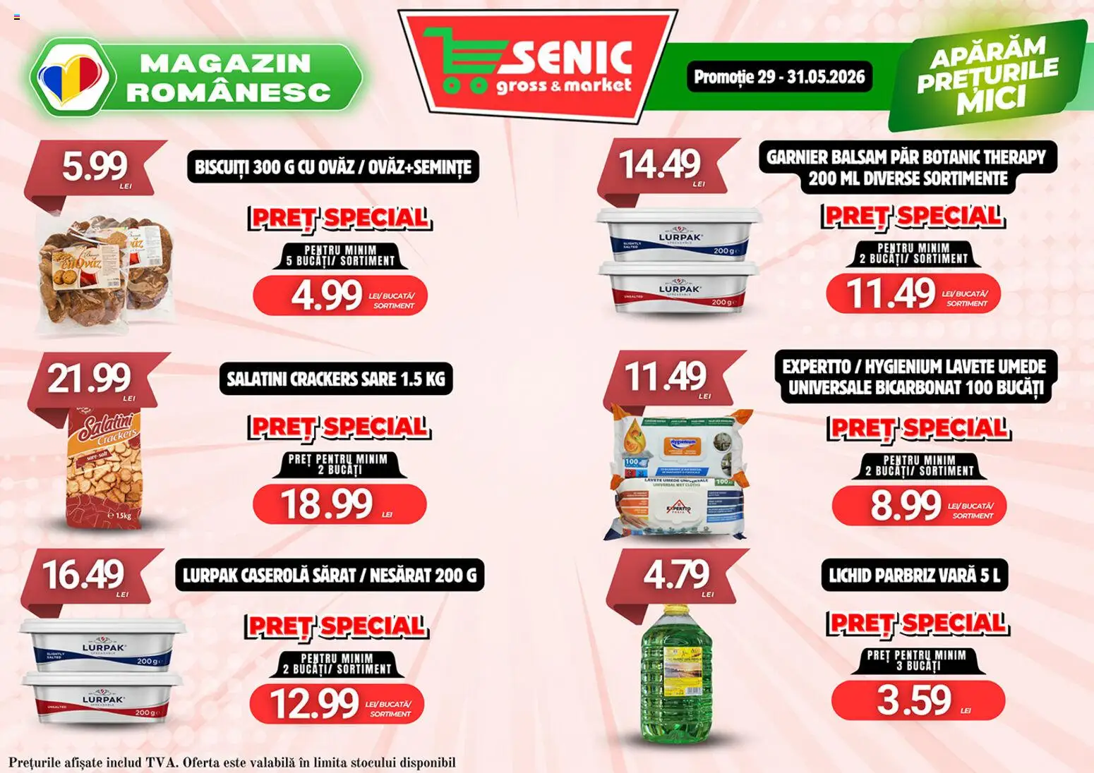 Noul catalog Senic – valabil de la 25.05.2026 | Pagină: 7 | Produse: Mici, Balsam, Biscuiți, Sare