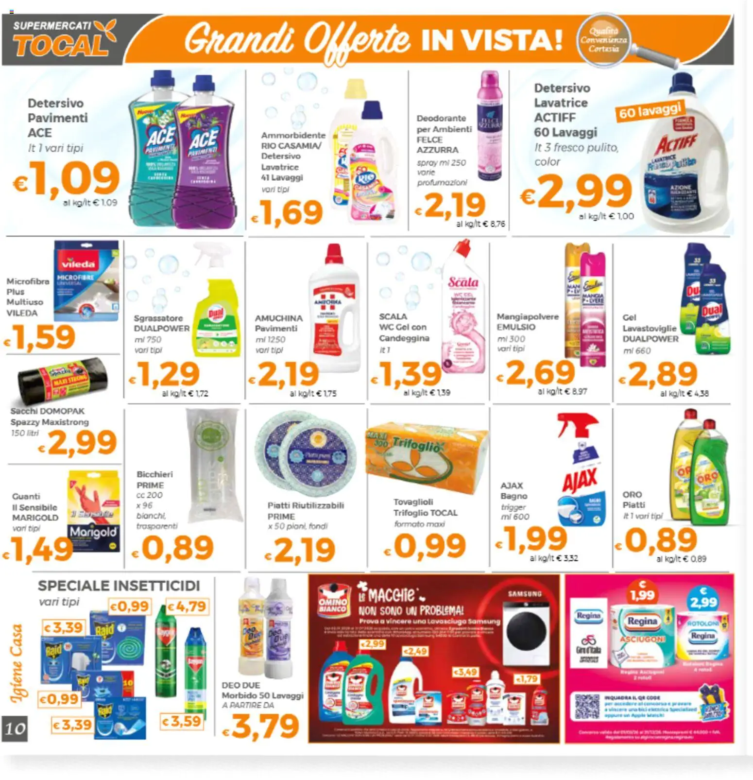 Volantino Tocal del 19.05.2026 | Pagina: 10 | Prodotti: Lavasciuga, Sgrassatore, Guanti, Bagno