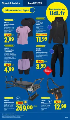 LIDL - Prévisualisation de CRIVIT Pantalon molletonné homme, Du M au XL selon modèle. Ex. 75 % polyester (recyclé) et 25 % coton. L'unité au choix. valide à partir de 17/09/2026 | Page: 59