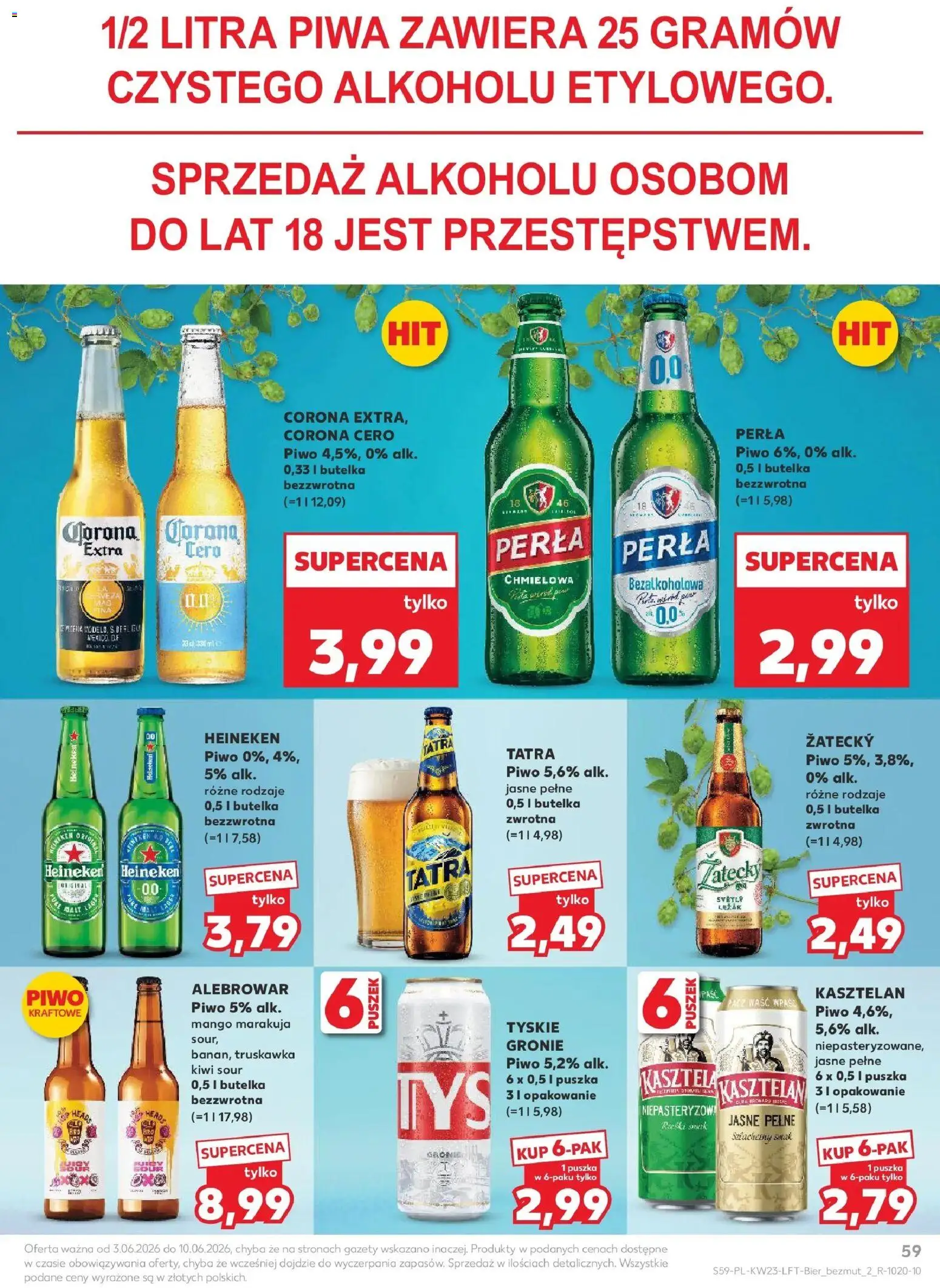 Kaufland gazetka od 03.06.2026 | Strona: 59 | Produkty: Tyskie, Piwo, Kiwi, Heineken