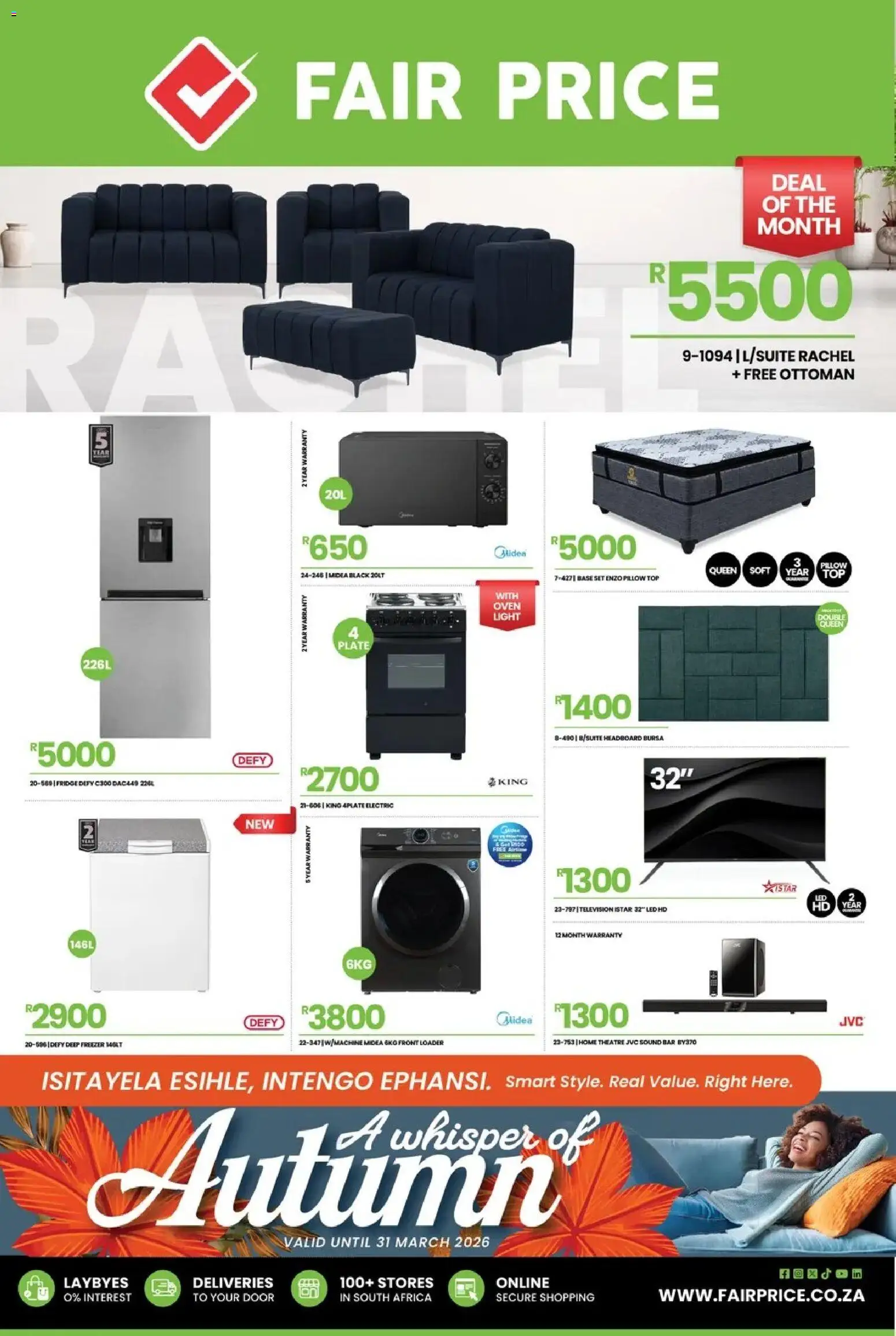 New Fair Price catalogue – valid from 01/03/2026 | Page: 1 | Products: Headboard, Oven, Pillow, Light