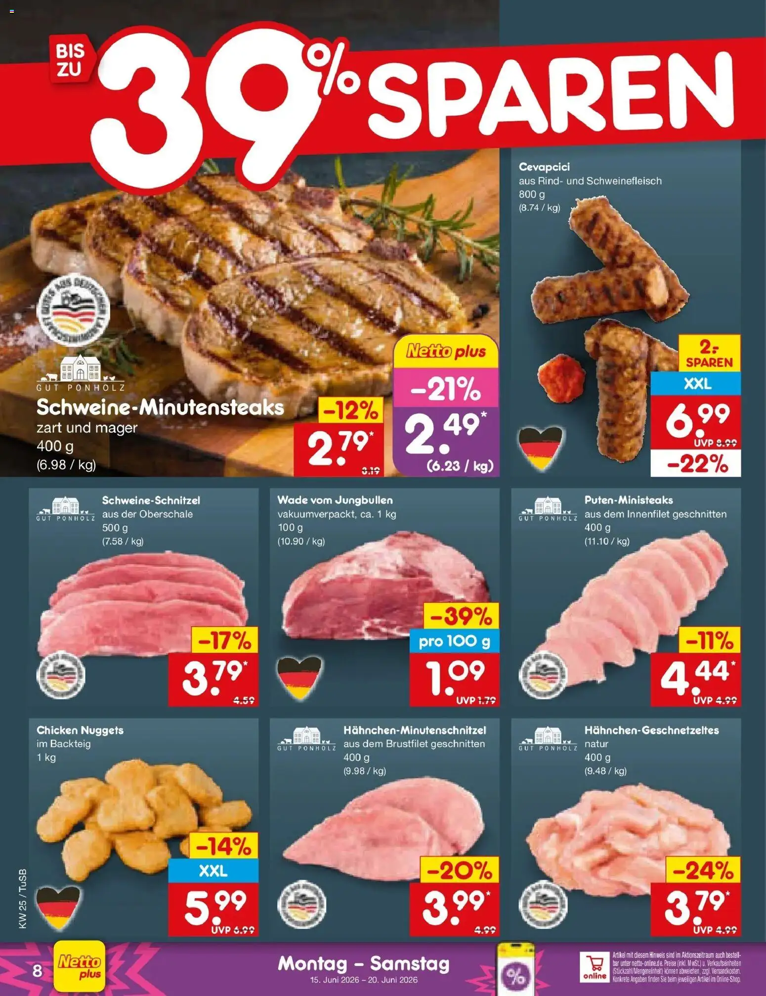 Netto Marken-Discount Prospekt Lahr-Langenwinkel – gültig ab 14.06.2026 | Seite: 10 | Produkte: Cevapcici, Schweinefleisch