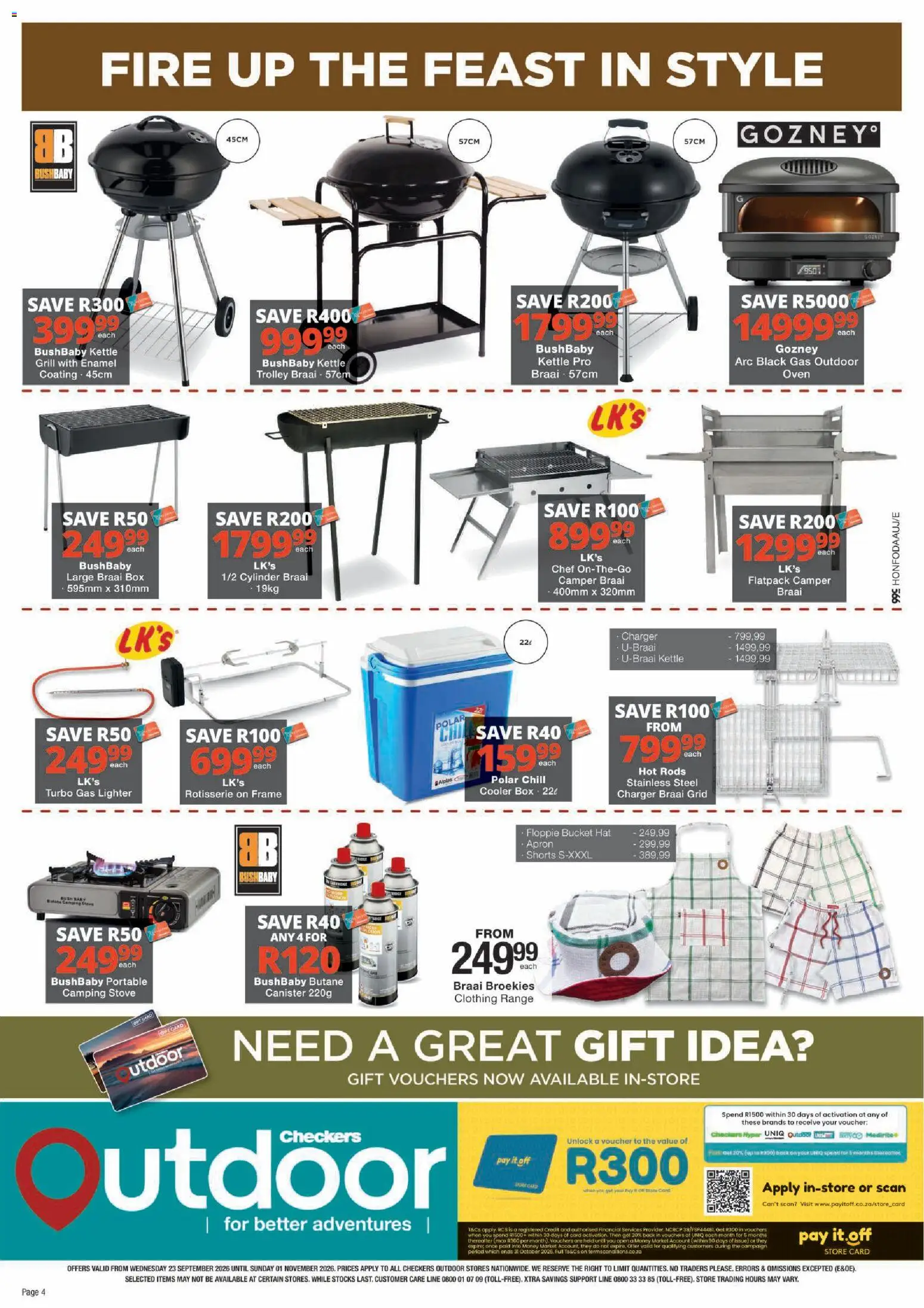 New Checkers catalogue – valid from 23/09/2026 | Page: 4 | Products: Shorts, Oven, Stove, Kettle