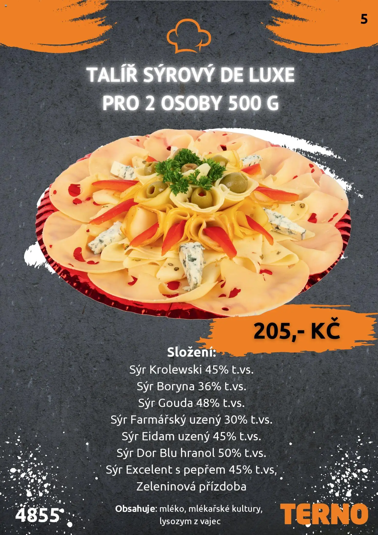 Terno leták - Grill Zlín – Studená kuchyně od 07.04.2026 | Strana: 6 | Produkty: Sýr Gouda, Sýr, Eidam, Talíř