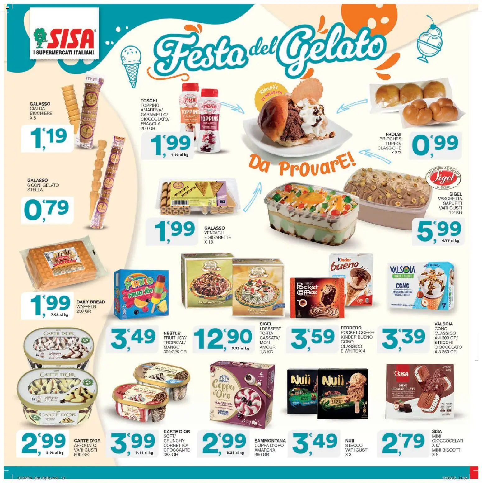 Volantino SISA del 21.05.2026 | Pagina: 18 | Prodotti: Biscotti, Gelato, Amarena, Topping
