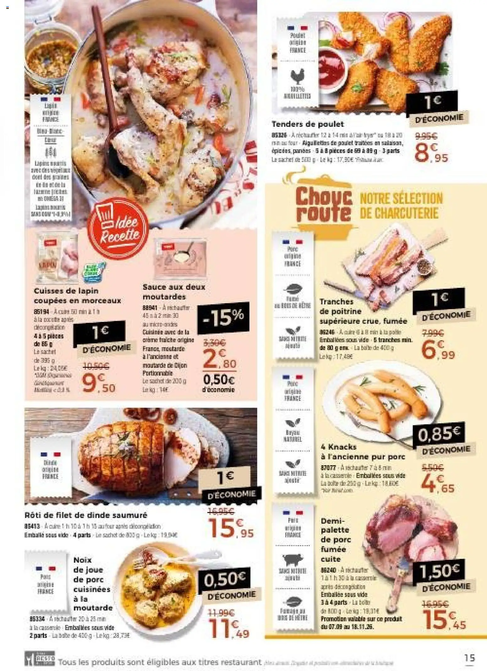 {H1} | Page: 15 | Produits: Dinde, Porc, Tenders de poulet, Noix