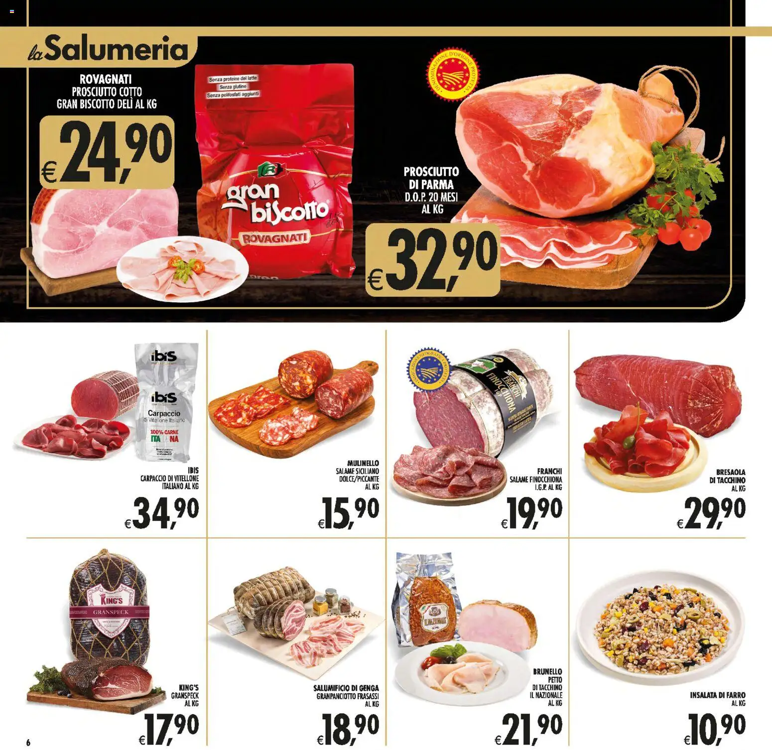 Volantino Decò del 30/06/2026 | Pagina: 6 | Prodotti: Salame, Bresaola, Tacchino, Prosciutto