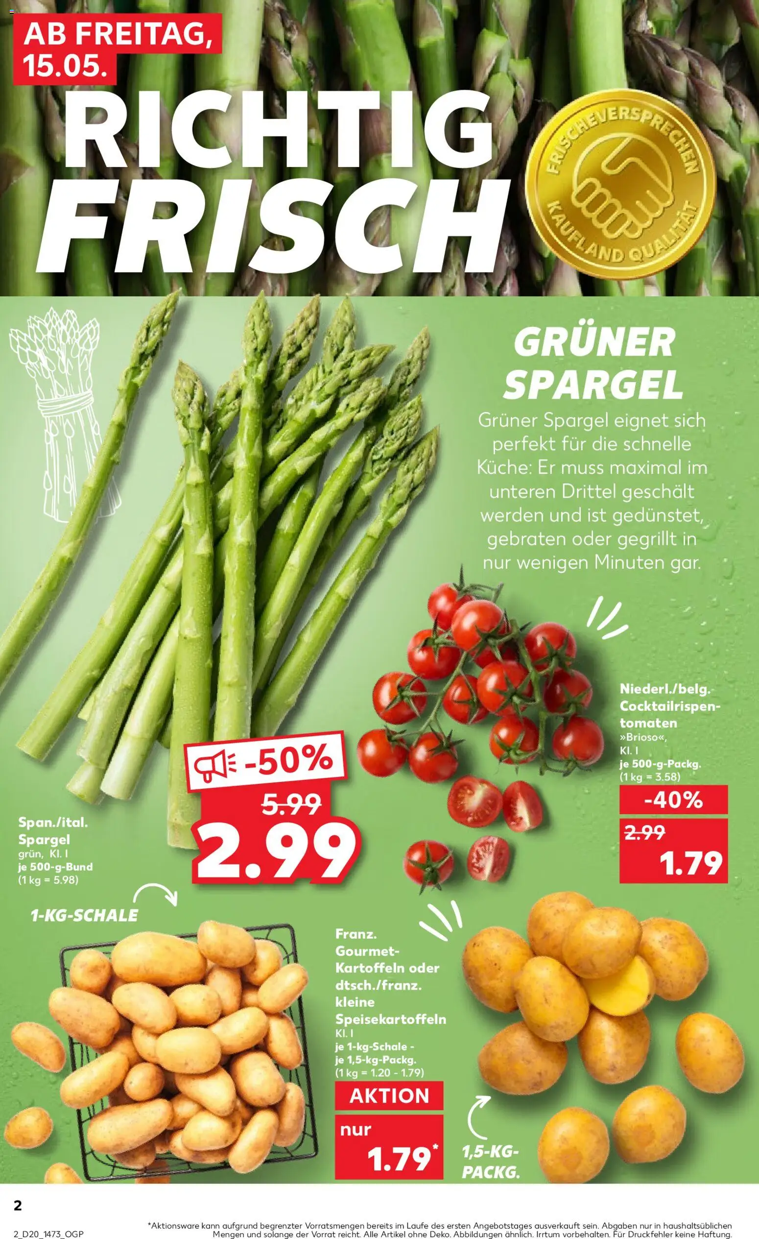 Kaufland Prospekt – gültig ab 15.05.2026 | Seite: 2 | Produkte: Küche, Tomaten, Spargel, Kartoffeln