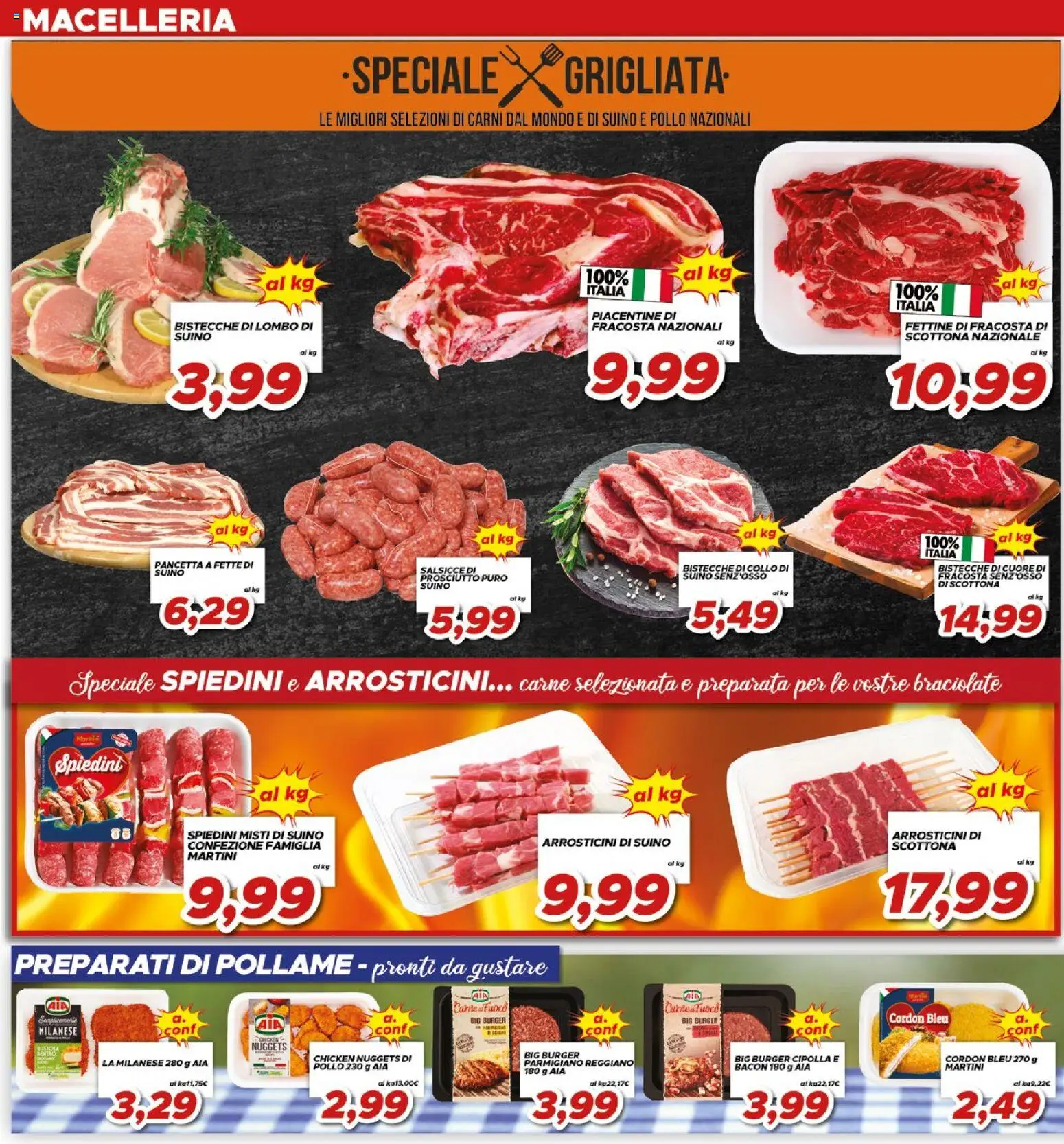 Volantino Ma Supermercati del 10/07/2026 | Pagina: 10 | Prodotti: Pancetta, Suino, Parmigiano, Arrosticini
