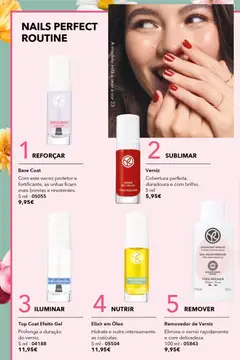 Pré-visualização Verniz, Cobertura perfeita, duradoura e com brilho. 5 ml válido de 17.04.2026 | Página: 70 | Produtos: Top, Base, Óleo, Verniz