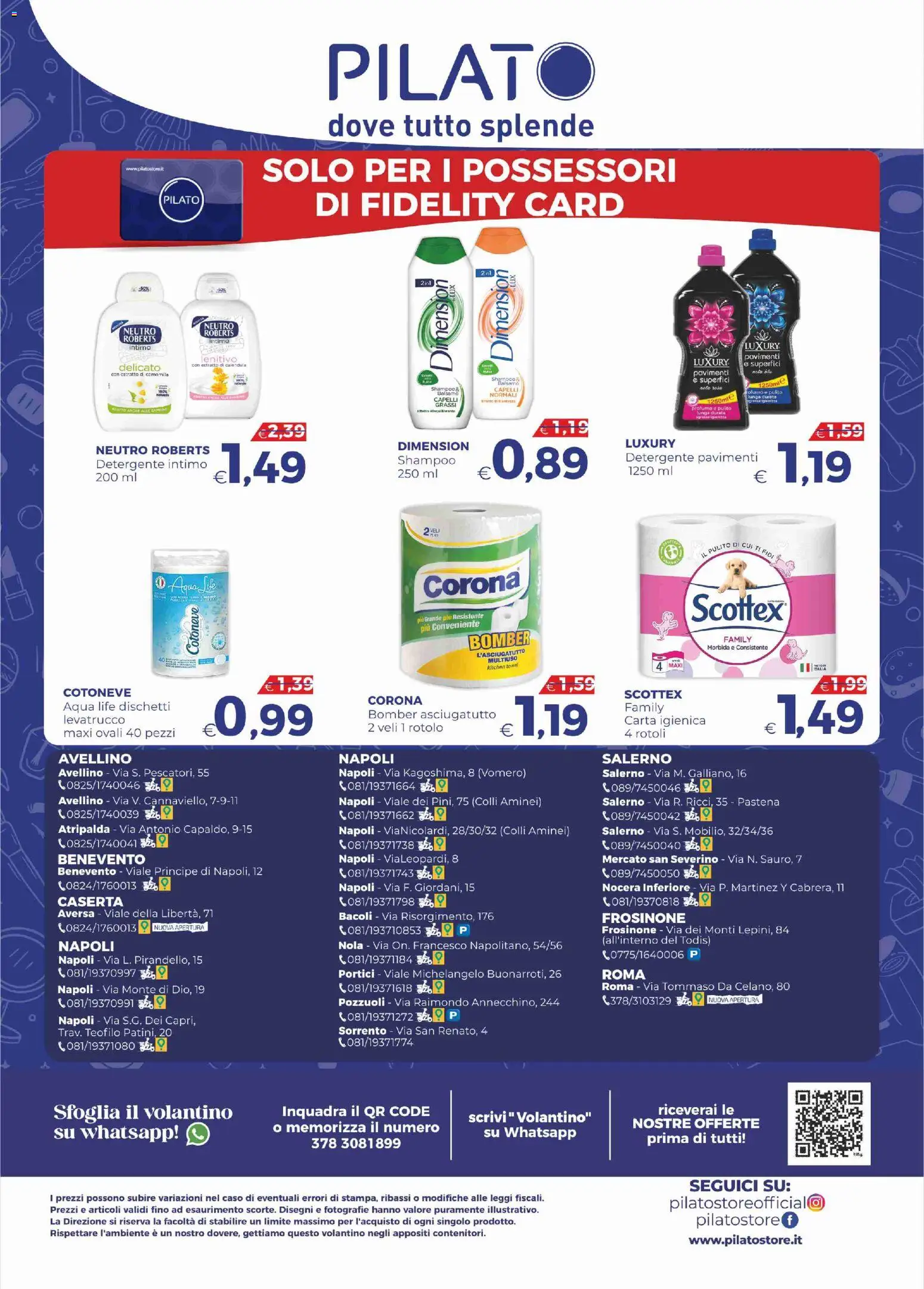 Volantino Pilato del 07/07/2026 | Pagina: 8 | Prodotti: Shampoo, Balsamo, Detergente intimo, Asciugatutto