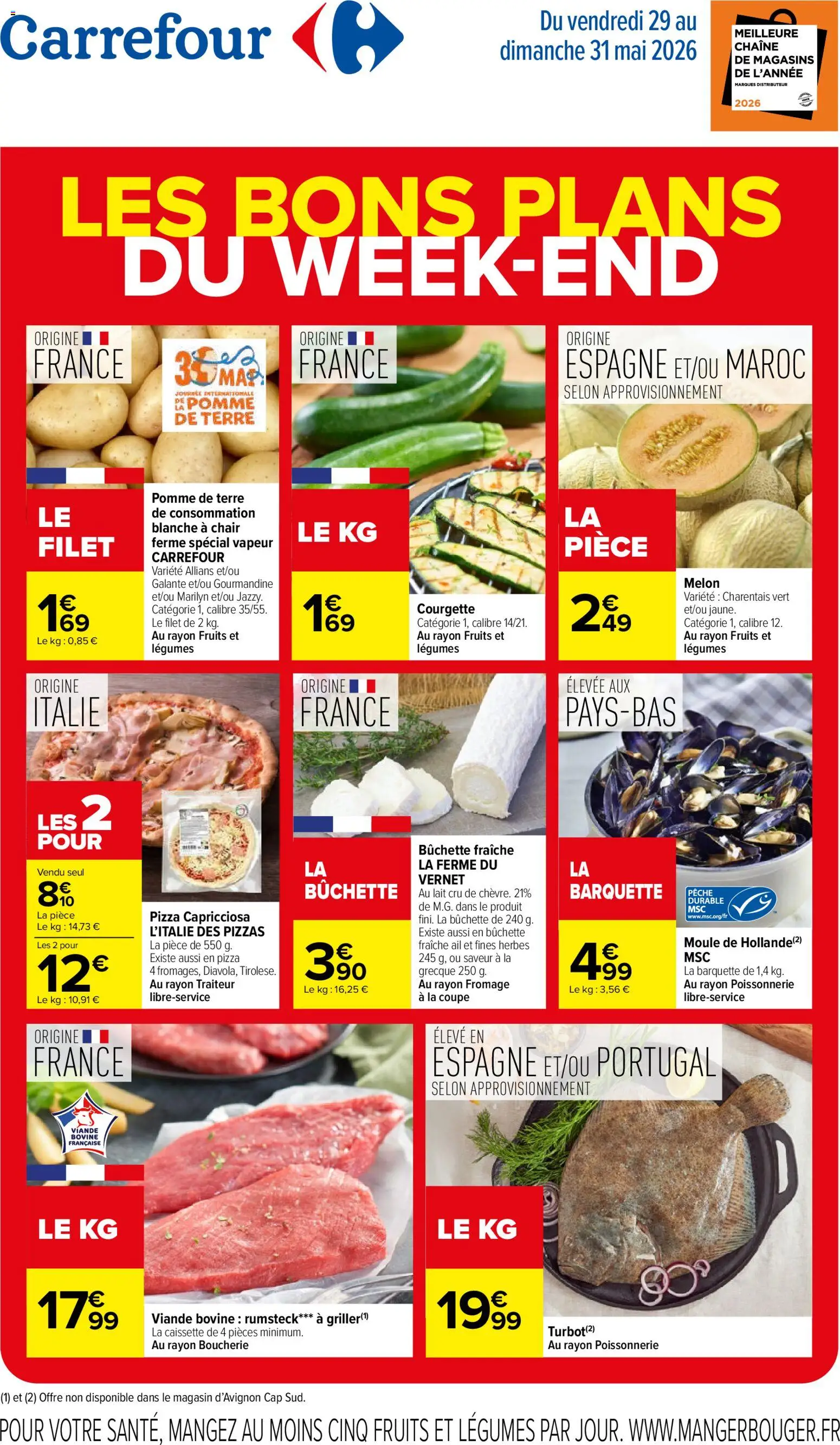 {H1} | Page: 1 | Produits: Melon, Pomme, Pomme de terre de consommation, Viande bovine