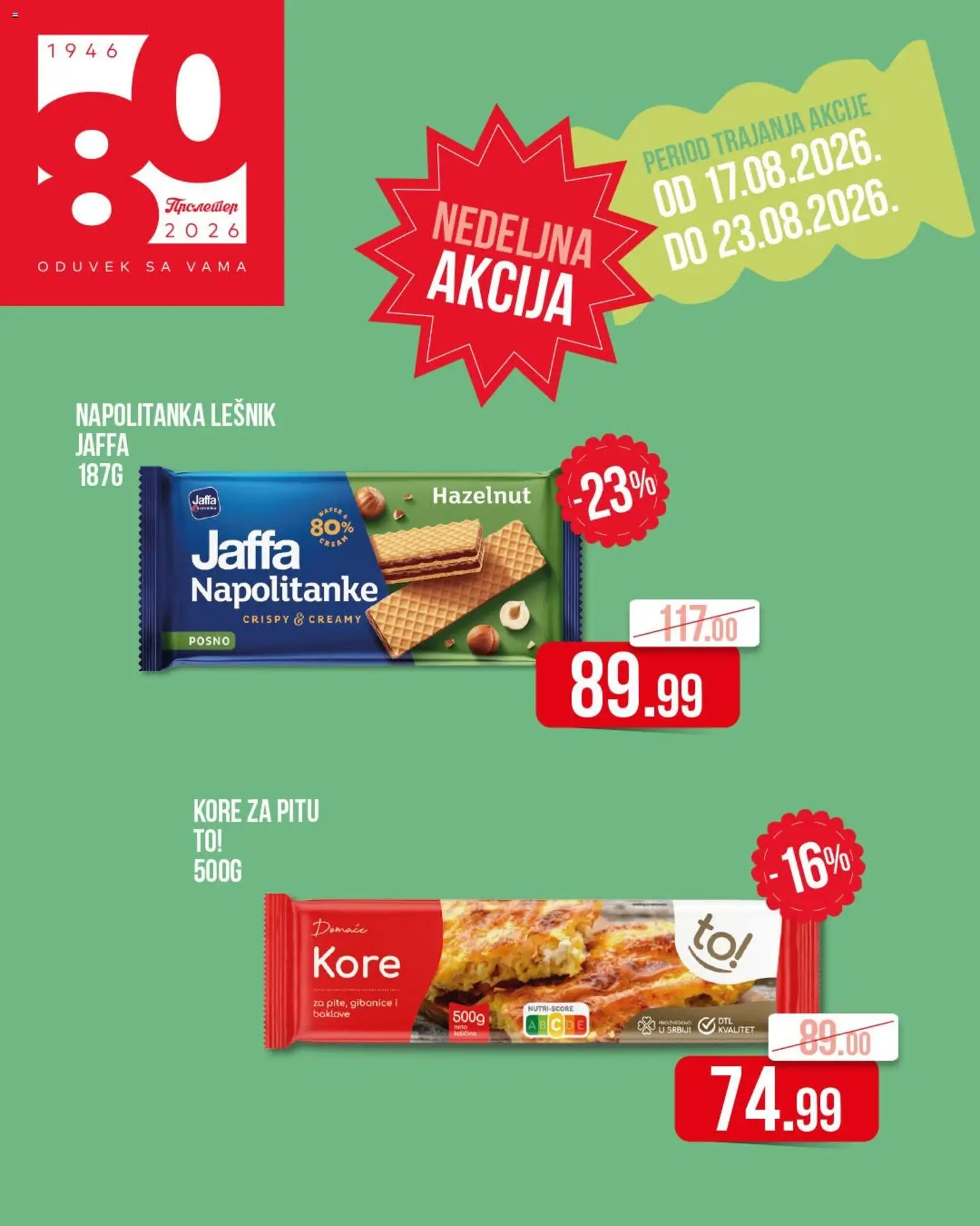 Metalac Proleter katalog - važi od 17.08.2026 | Strana: 2 | Proizvode: Lešnik, Napolitanke