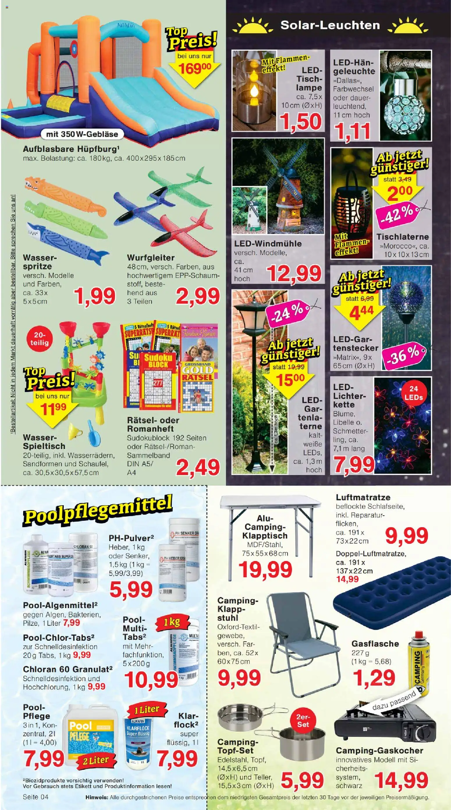 Wiglo Wunderland Prospekt – gültig ab 03.08.2026 | Seite: 4 | Produkte: Tisch, Stuhl, Lampe, Wasser