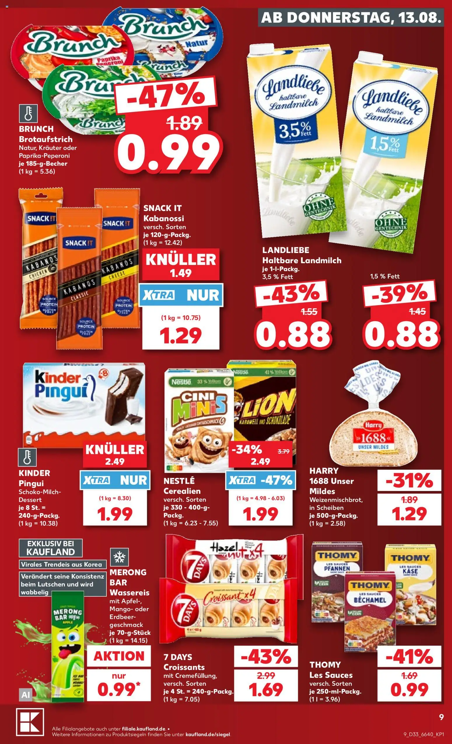 Kaufland Prospekt – gültig ab 13.08.2026 | Seite: 9 | Produkte: Käse, Äpfel, Apple, Mango