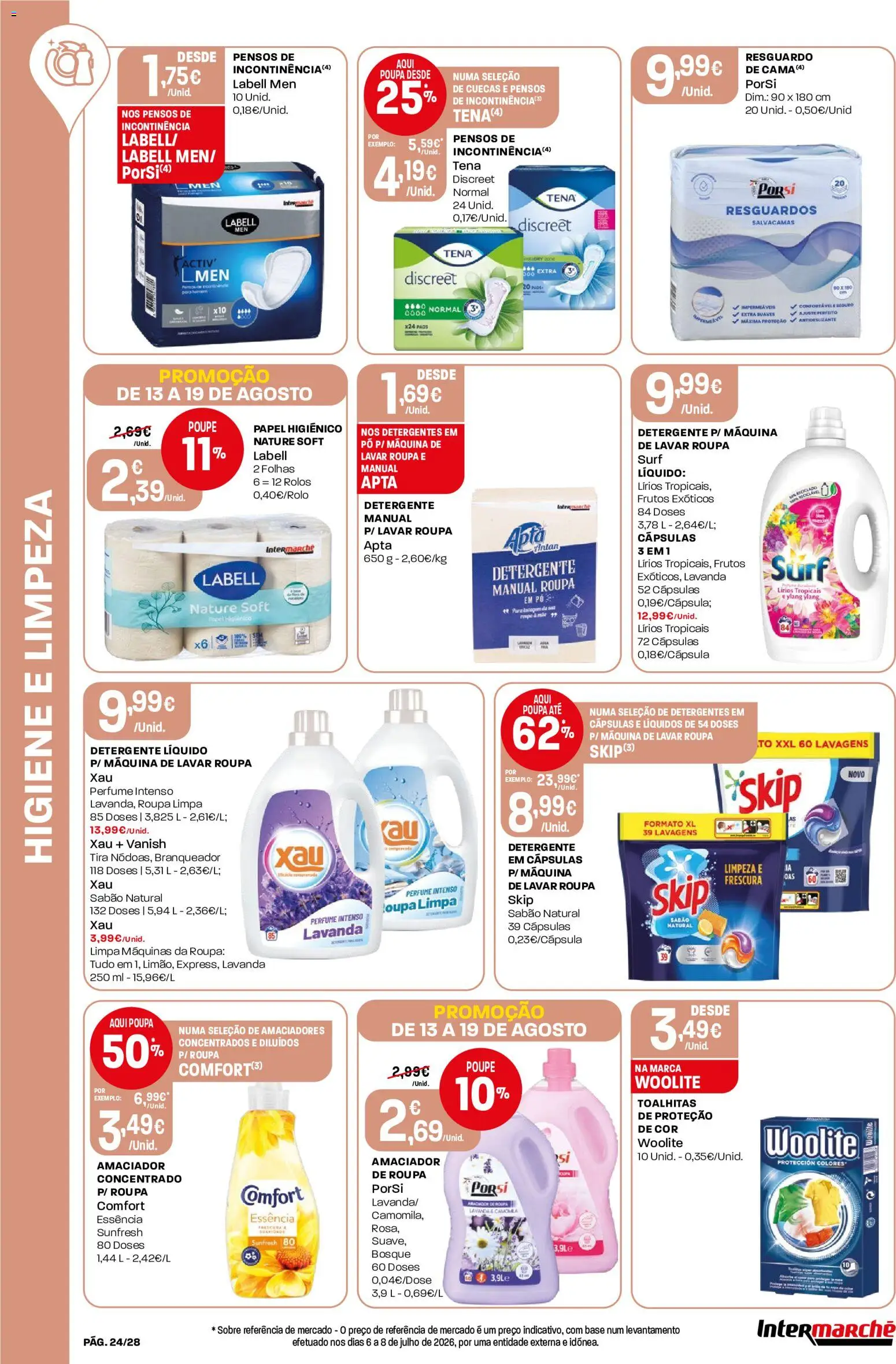 Intermarché Folheto Contact │ válido de 13/08/2026 | Página: 24 | Produtos: Máquina de lavar, Pó, Sabão, Base