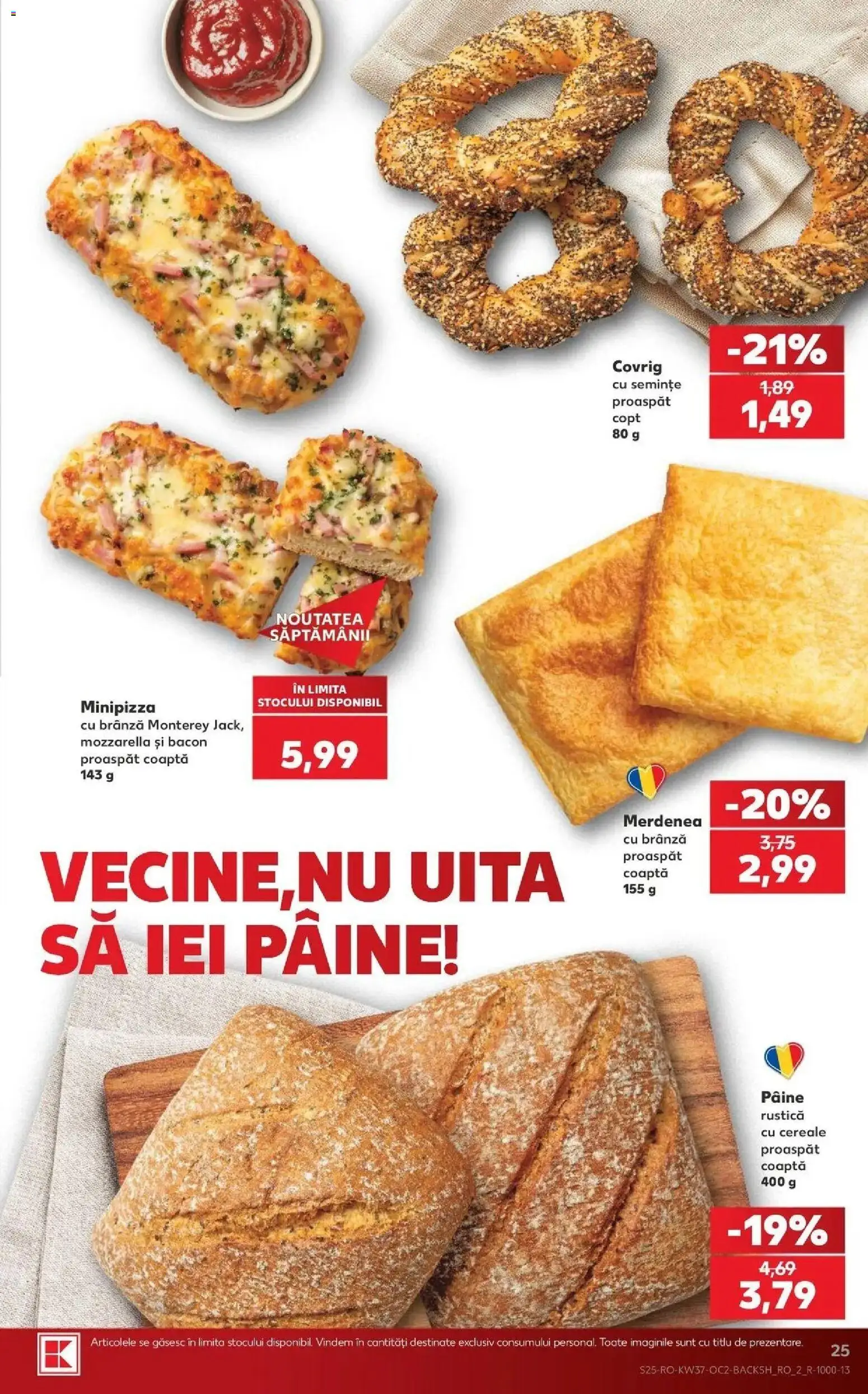 Kaufland Codlea 09.09.2026 - Revista si Oferta | Pagină: 25 | Produse: Bacon, Semințe, Mozzarella, Pâine