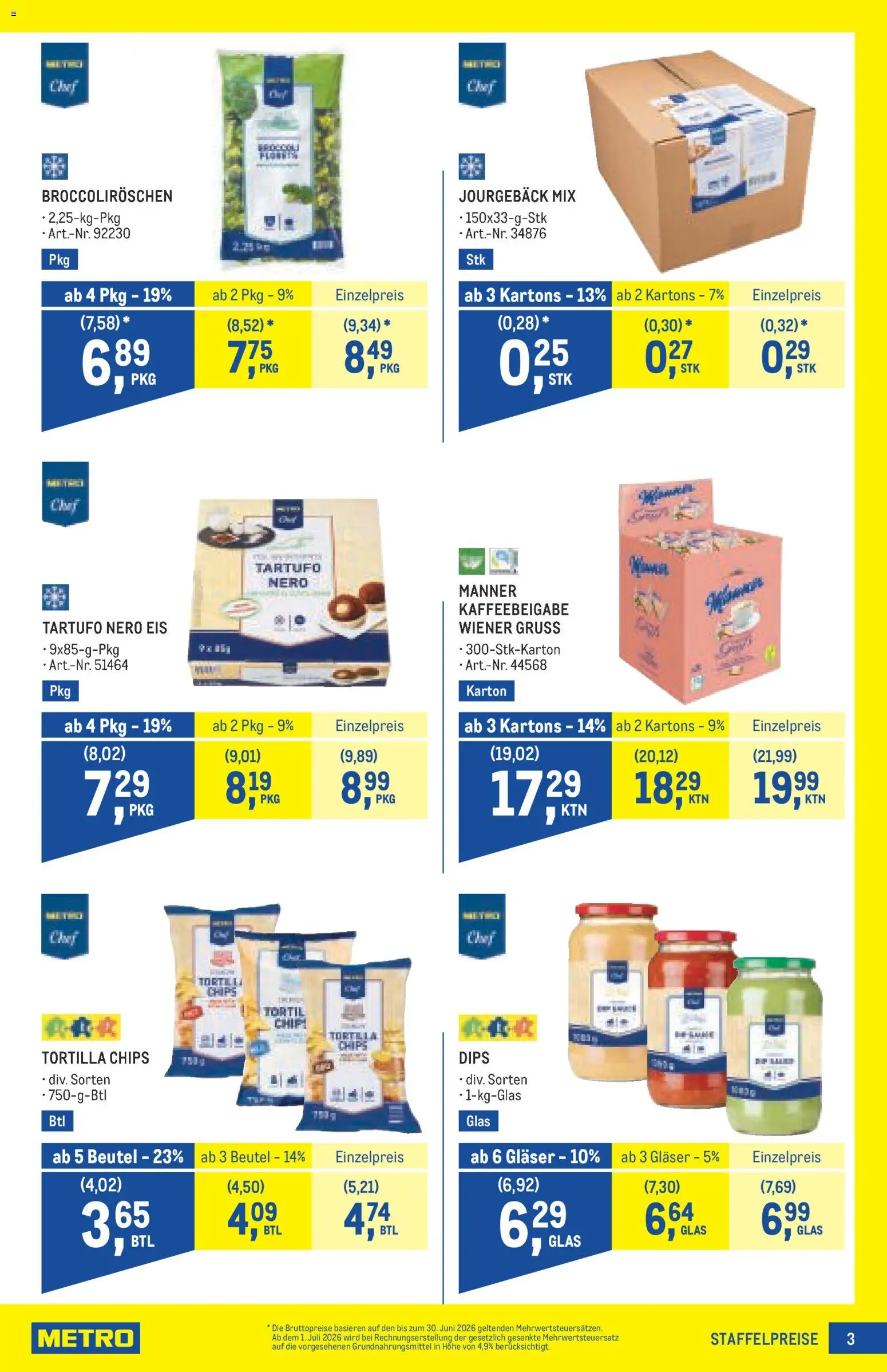 Metro angebote Profi gültig ab 25.06.2026 | Seite: 3 | Produkte: Chips, Eis
