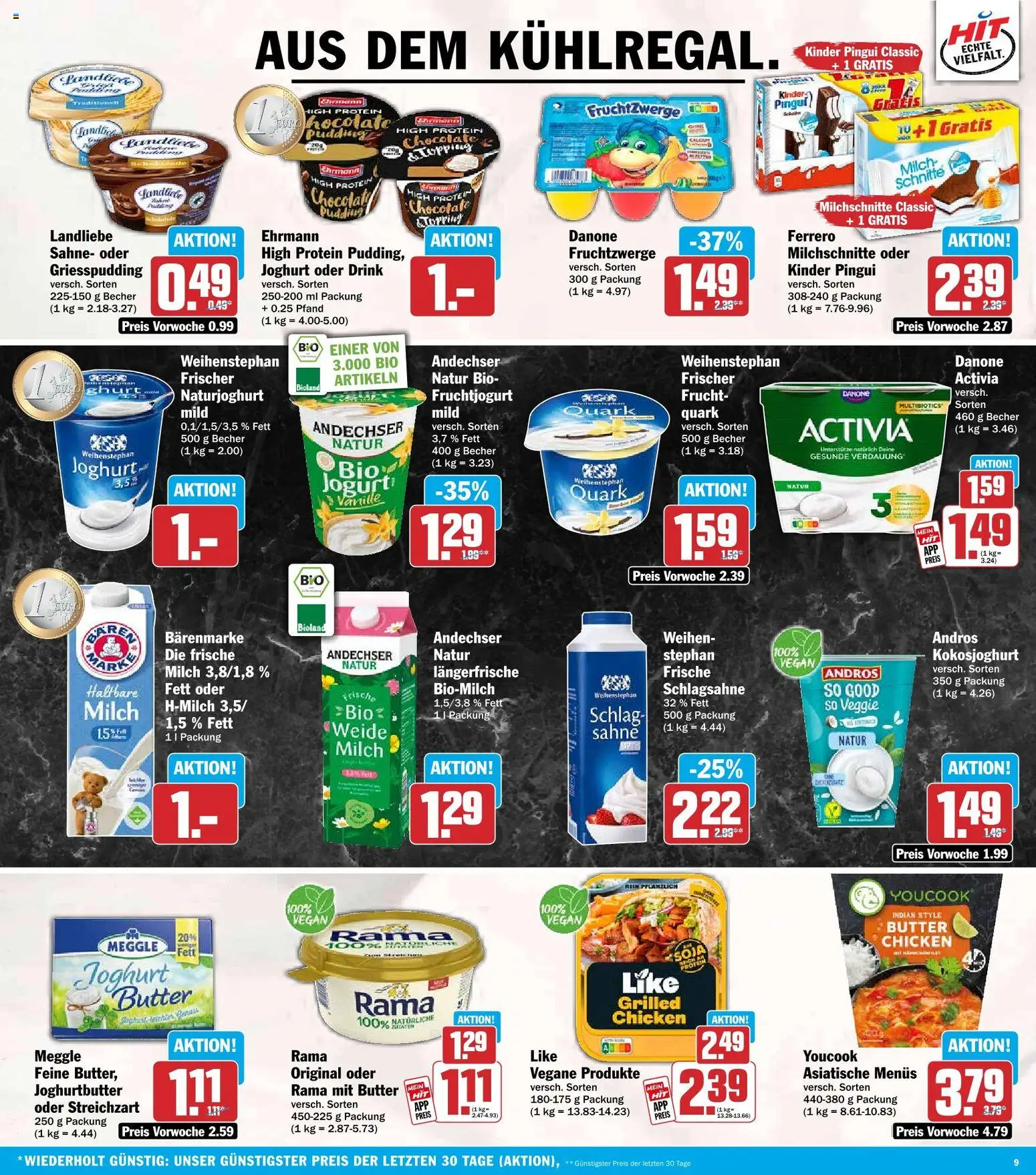 HIT Prospekt – gültig ab 28.09.2026 | Seite: 9 | Produkte: Quark, Schlagsahne, Milch, Vanille