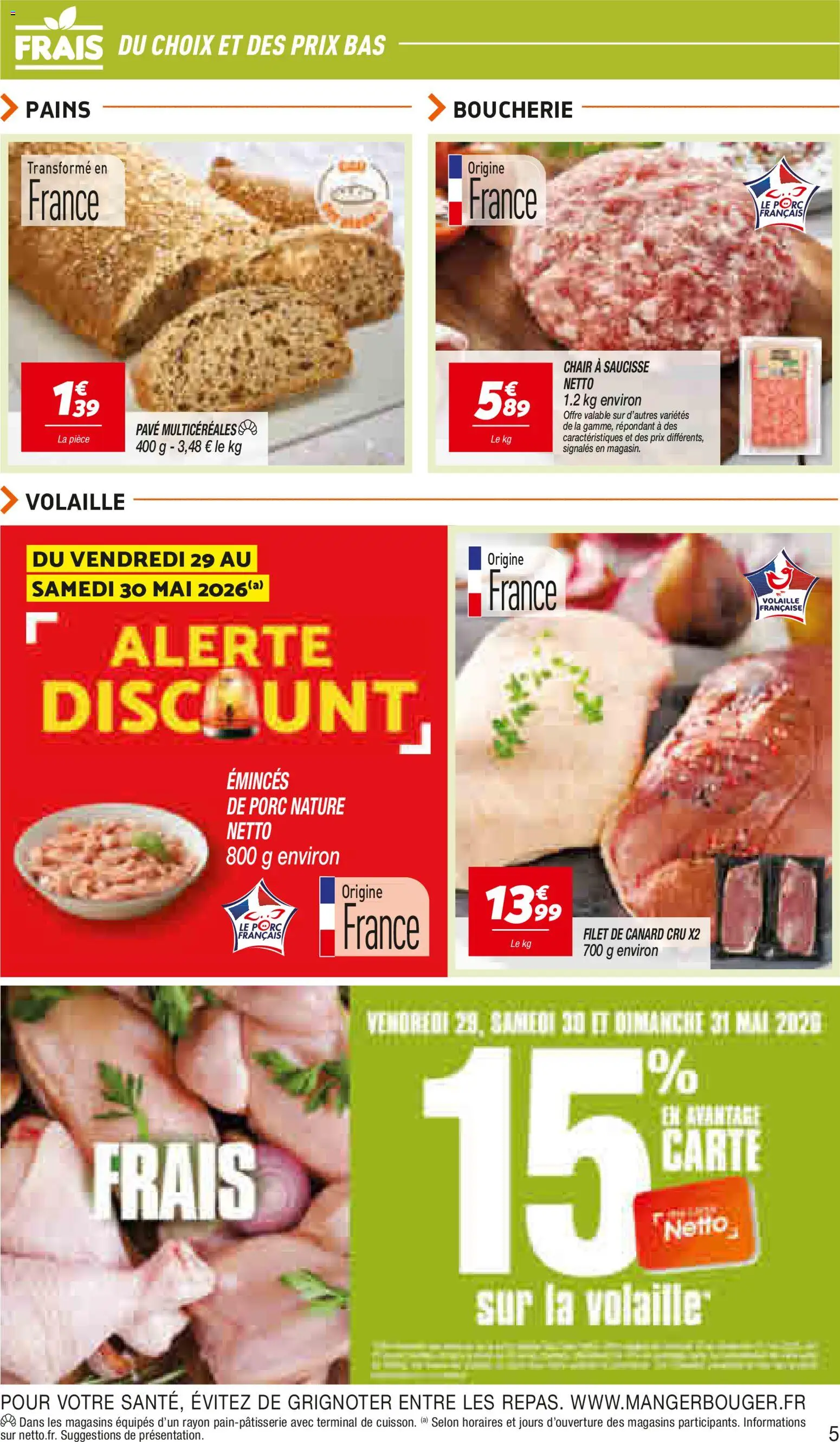 {H1} | Page: 5 | Produits: Volaille, Saucisse, Porc