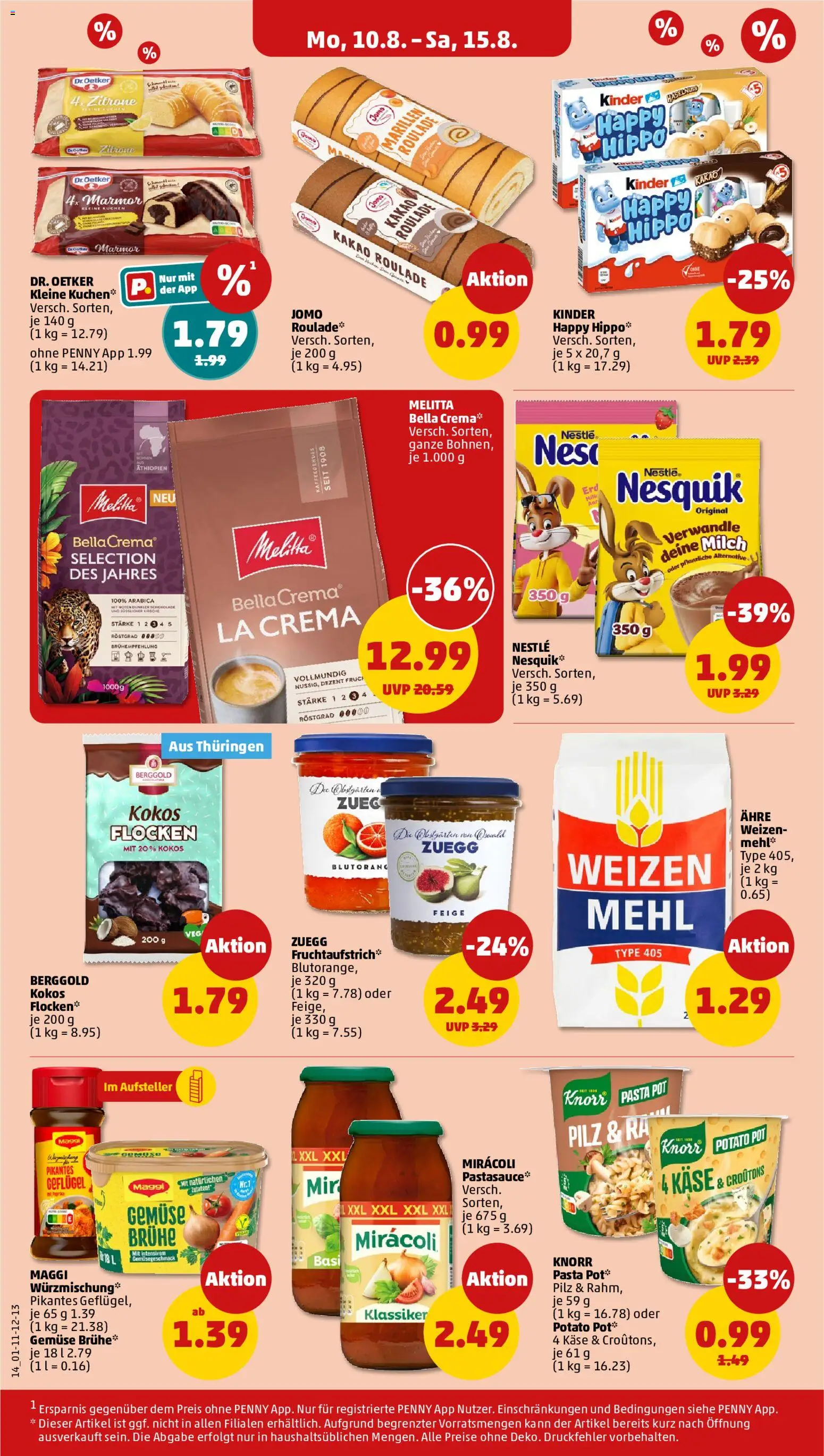 Penny Prospekt – gültig ab 10.08.2026 | Seite: 16 | Produkte: Melitta, Met, Schokolade, Kuchen