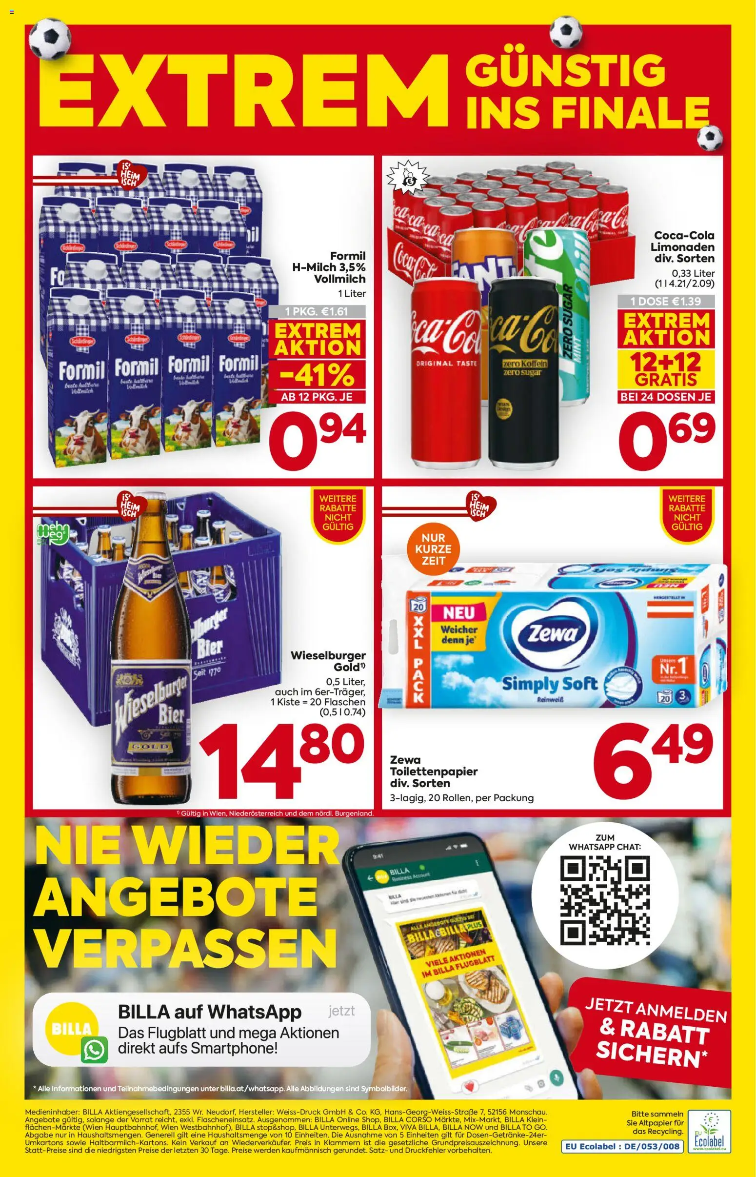 Billa - Flugblatt gültig ab 16.07.2026 | Seite: 16 | Produkte: Smartphone, Vollmilch, H-Milch, Bier