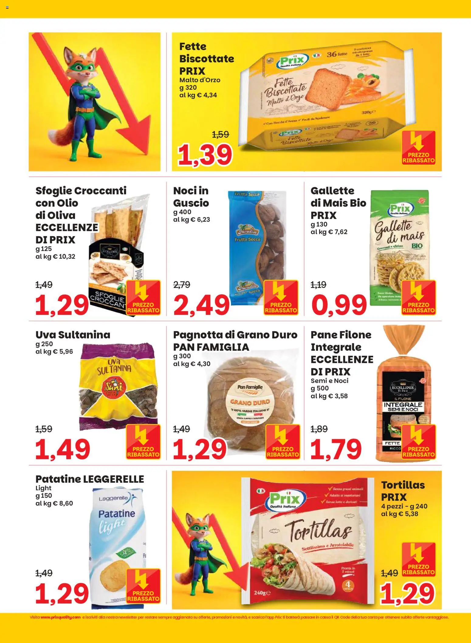 Volantino Prix del 01/09/2026 | Pagina: 10 | Prodotti: Frutta, Olio, Gallette, Mais