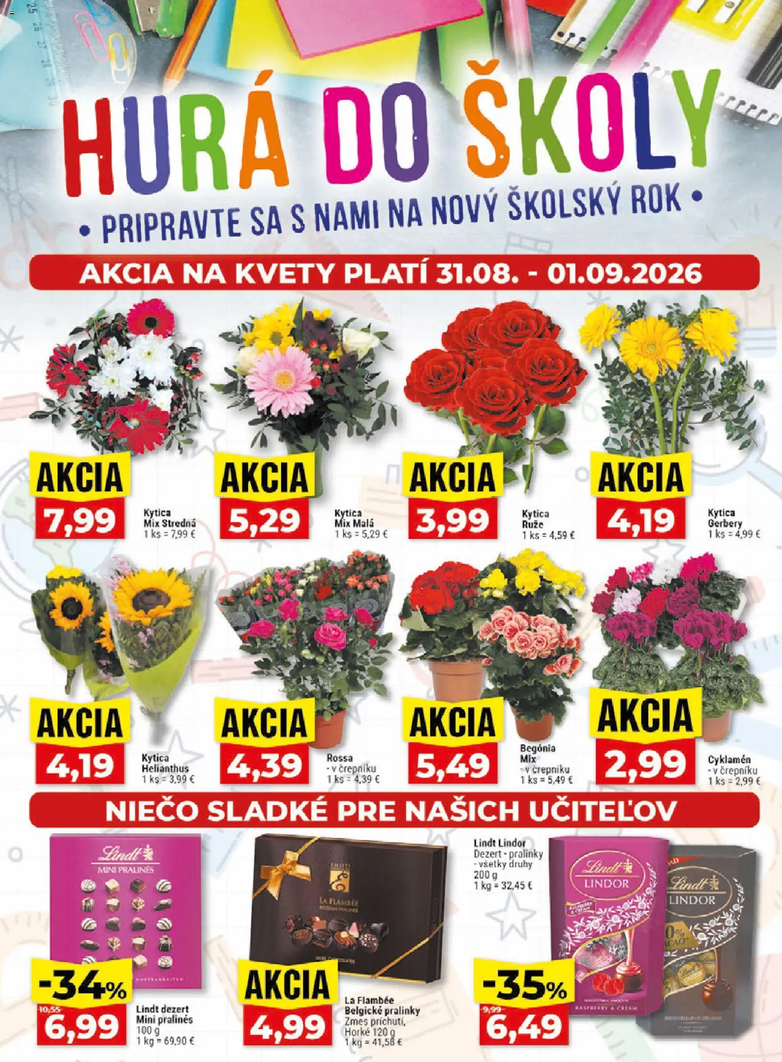 Nové Klas akcie – leták je platný od 31.08.2026 | Strana: 17 | Produkty: Lindor, Lindt, Kvety, Dezert