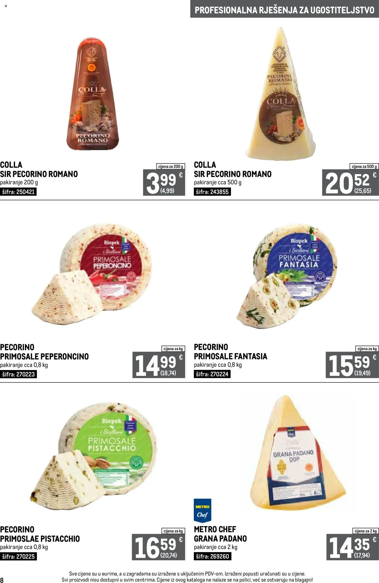 Metro katalog | vrijedi od 01.10.2026 | Stranica: 8 | Proizvodi: Grana Padano, Sir