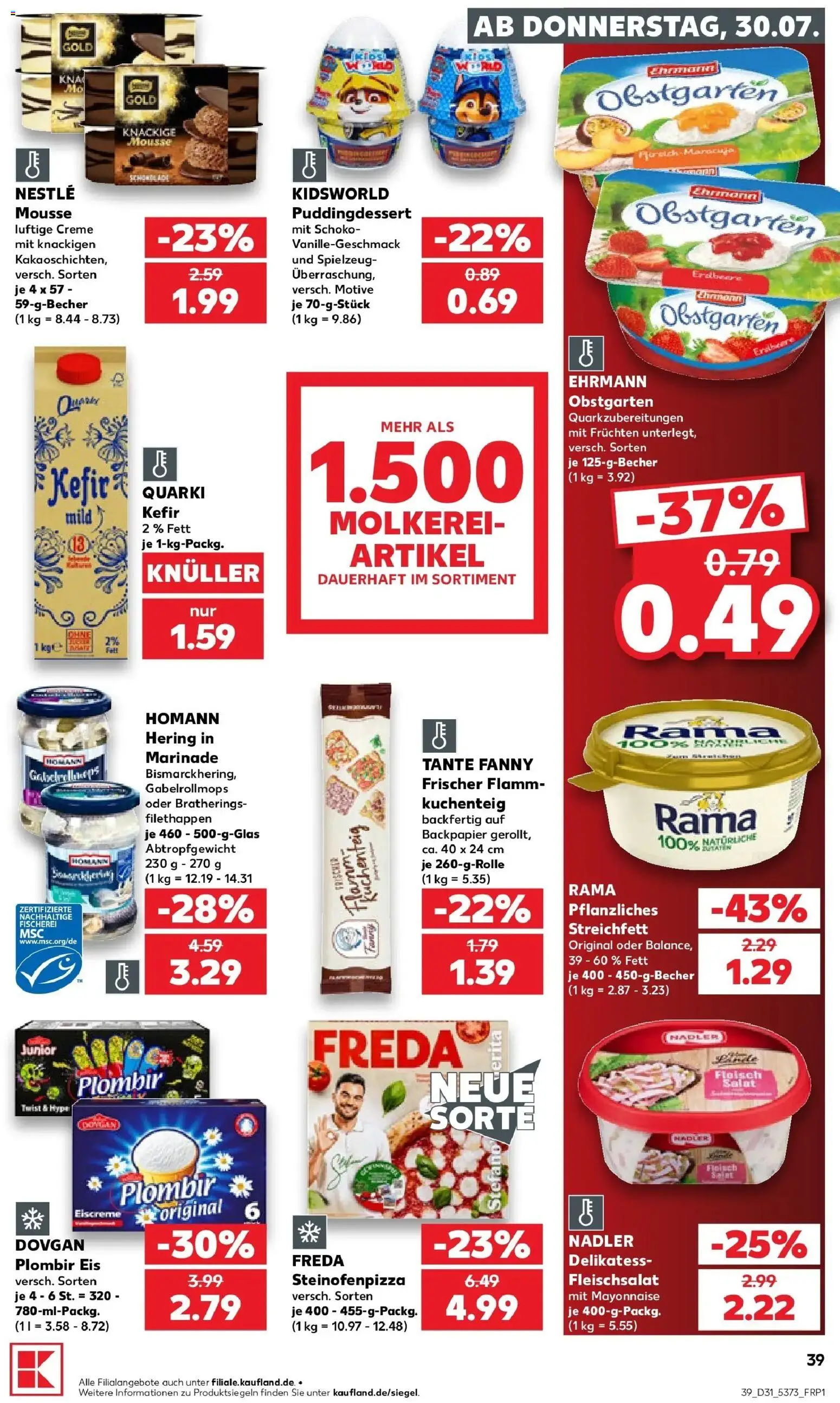 Kaufland Prospekt Bad Segeberg – gültig ab 27.07.2026 | Seite: 48 | Produkte: Kefir, Creme, Eis, Salat