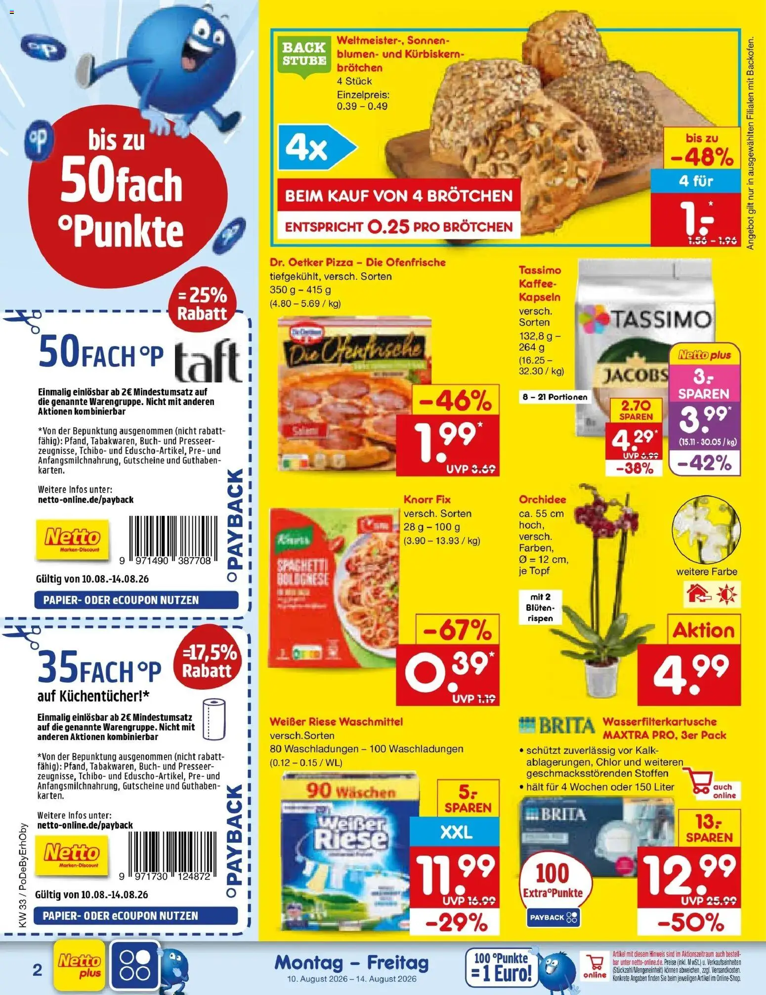 Netto Marken-Discount Prospekt Selb (ab 10.08.2026) » Angebote | Seite: 2 | Produkte: Blumen, Knorr, Kalk, Waschmittel