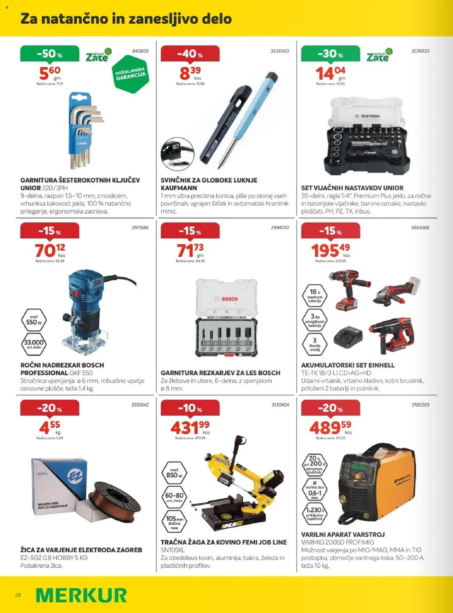 Novi Merkur katalog ponudbe – veljaven od 03.06.2026 | Stran: 28 | Izdelki: Teza, Silcek, Svinčnik