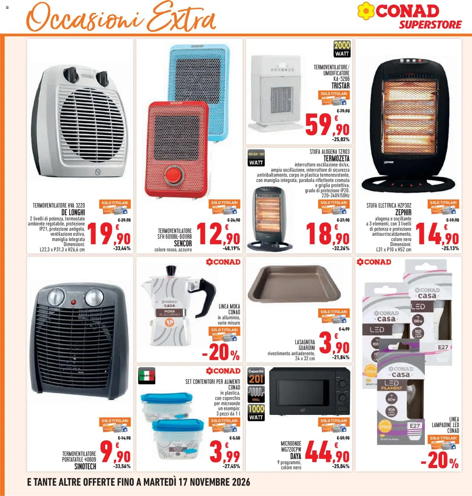 Volantino Conad del 05/11/2026 | Pagina: 32 | Prodotti: Coperchio, Stufa, Griglia, Lampadine