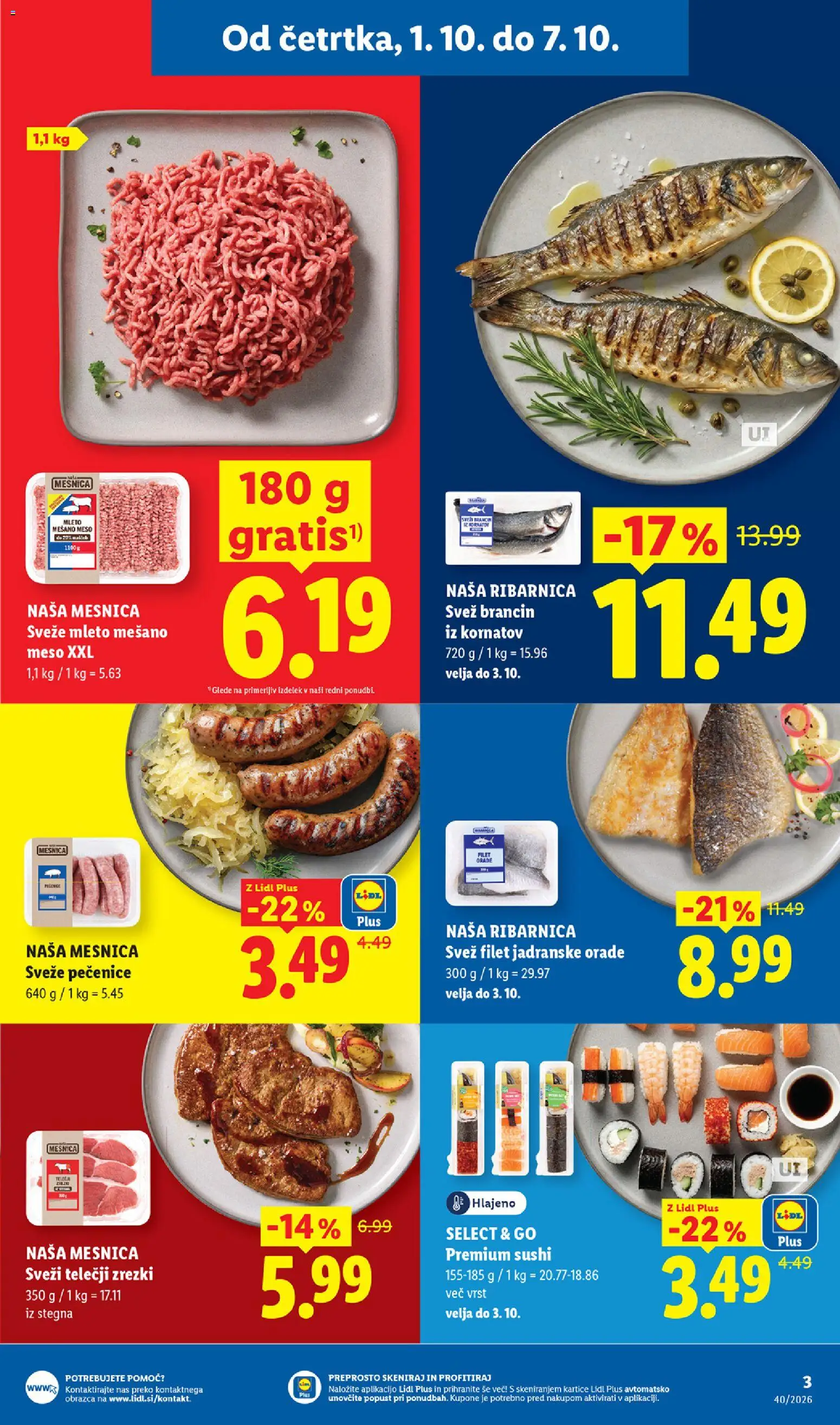 Novi Lidl katalog ponudbe – veljaven od 01.10.2026 | Stran: 3 | Izdelki: Zrezki