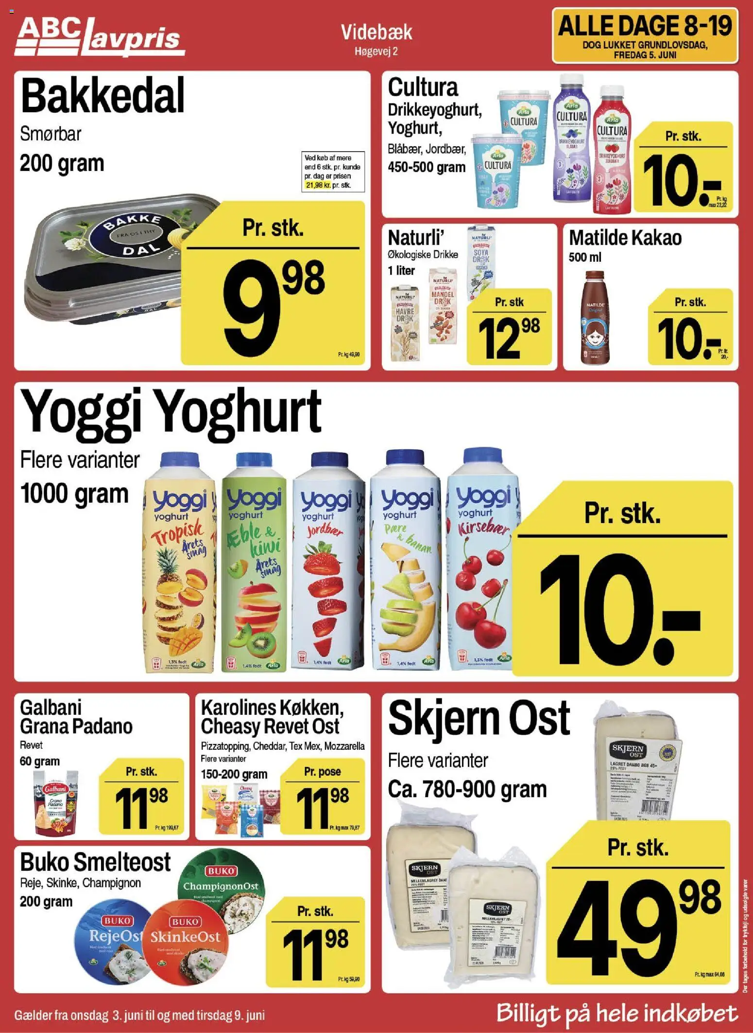 Abc Lavpris tilbudsavis – gyldig fra 03.06.2026 | Side: 4 | Produkter: Ost, Jordbær, Kakao, Mozzarella