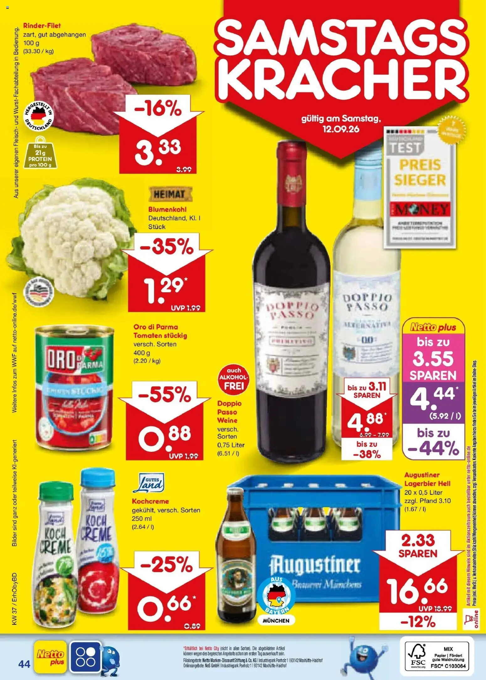 Netto Marken-Discount Prospekt Ergolding – gültig ab 07.09.2026 | Seite: 64 | Produkte: Creme, Oro di parma, Alkohol, Doppio Passo