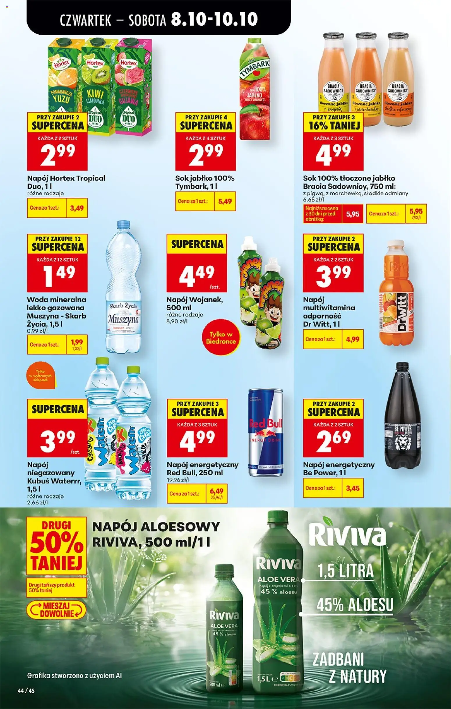 Biedronka Polsko leták - Codziennie niskie ceny od 08.10.2026 | Strana: 64 | Produkty: Kiwi, Drwitt, Aloe vera, Red Bull