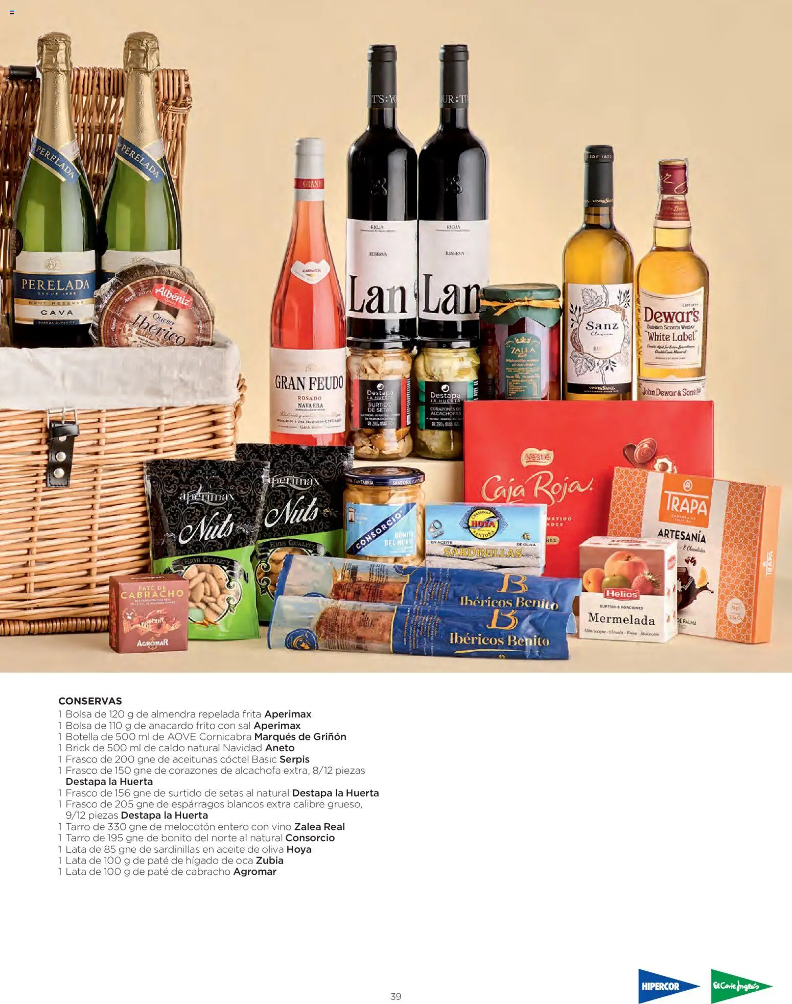 El Corte Inglés Cestas Navidad 2026 Cataluňa │ válido desde el 08/10/2026 | Página: 39 | Productos: Setas, Aceite, Bolsa, Sal