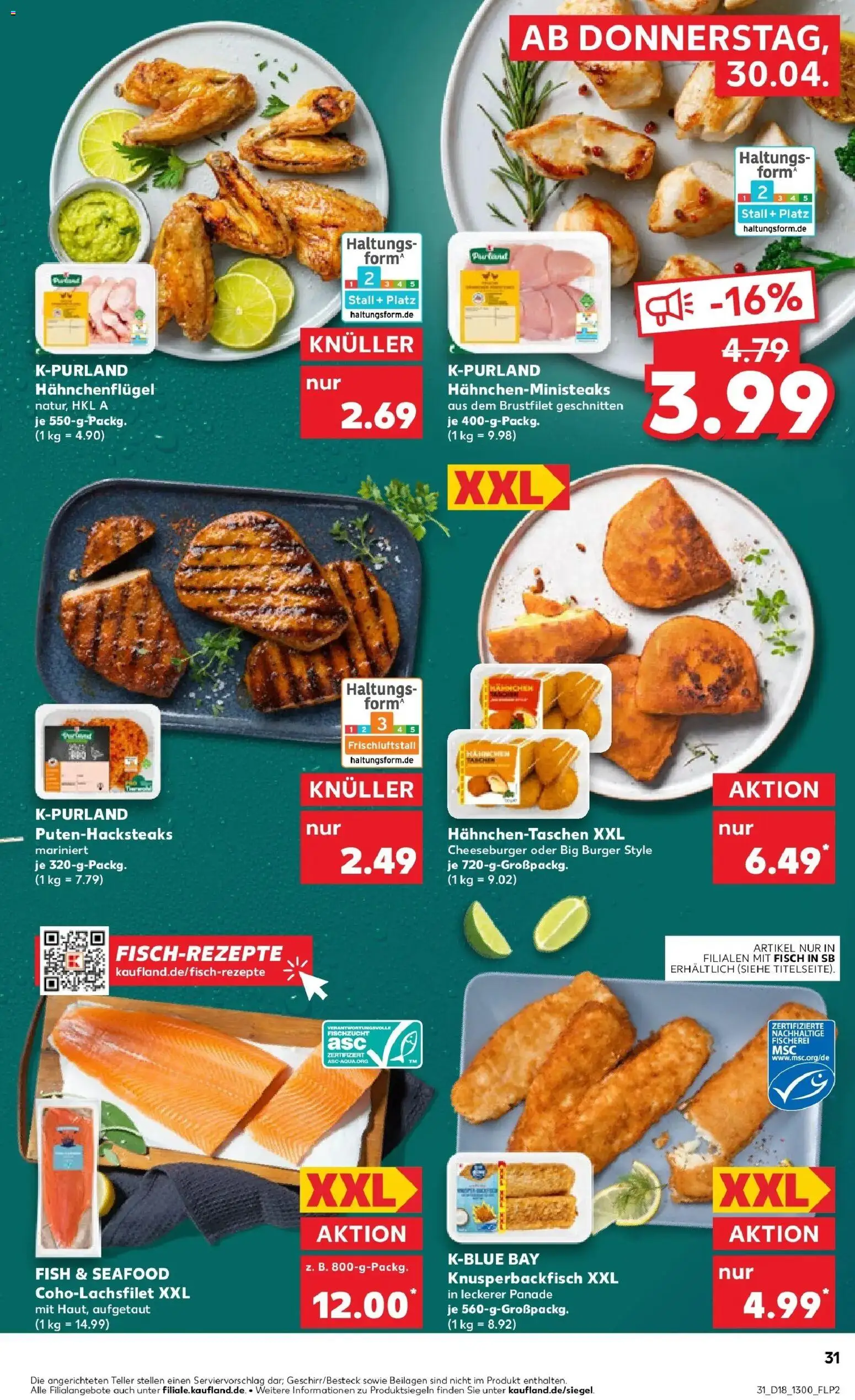 Kaufland Prospekt Borken	 – gültig ab 30.04.2026 | Seite: 31 | Produkte: Burger, Fisch