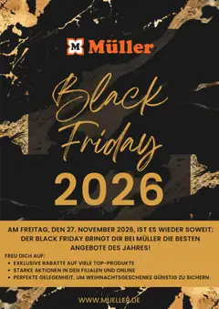 Müller Black Friday Ankündigung ab 20.10.2026 gültig