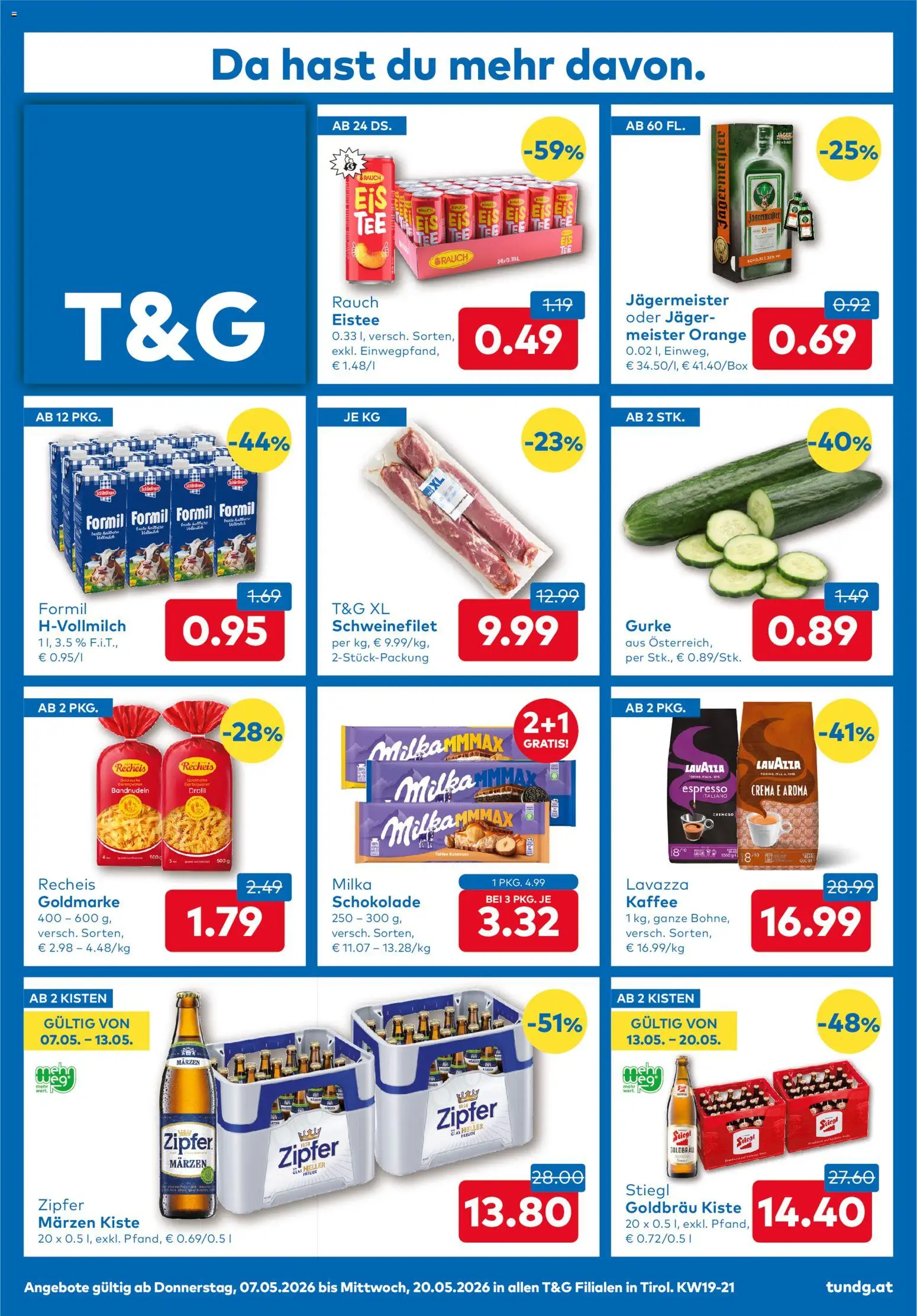 T&G Flugblatt gültig ab 07.05.2026 | Seite: 1 | Produkte: Kaffee, Schokolade, Tee